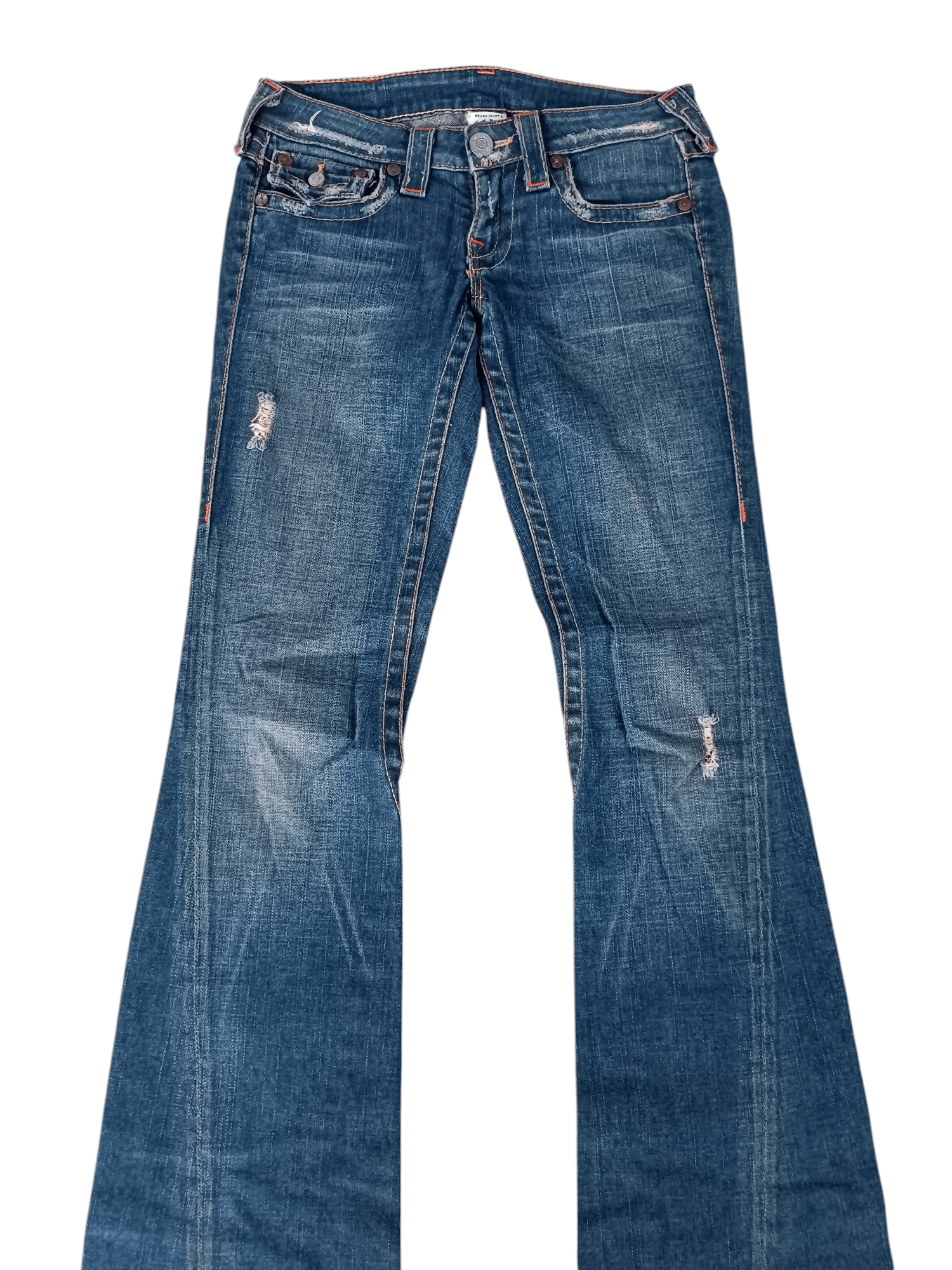 True Religion × Vintage True Religion ひ Joey Flare Distressed Unisex Jeans Size US 28 / EU 44 - 5 Thumbnail