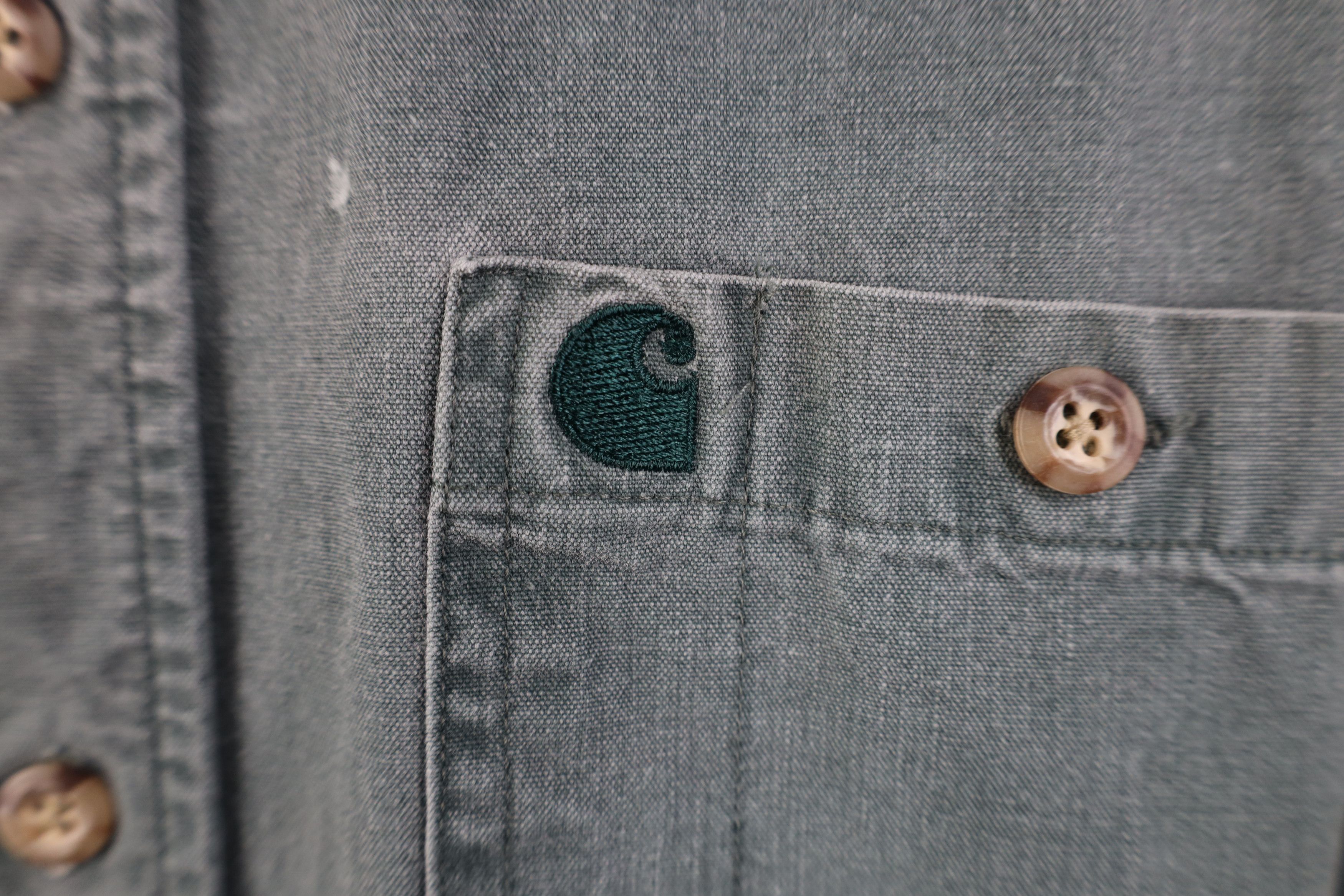 Carhartt Vintage 90s Carhartt Stonewash Canvas Button Down Shirt USA Size US XL / EU 56 / 4 - 4 Thumbnail