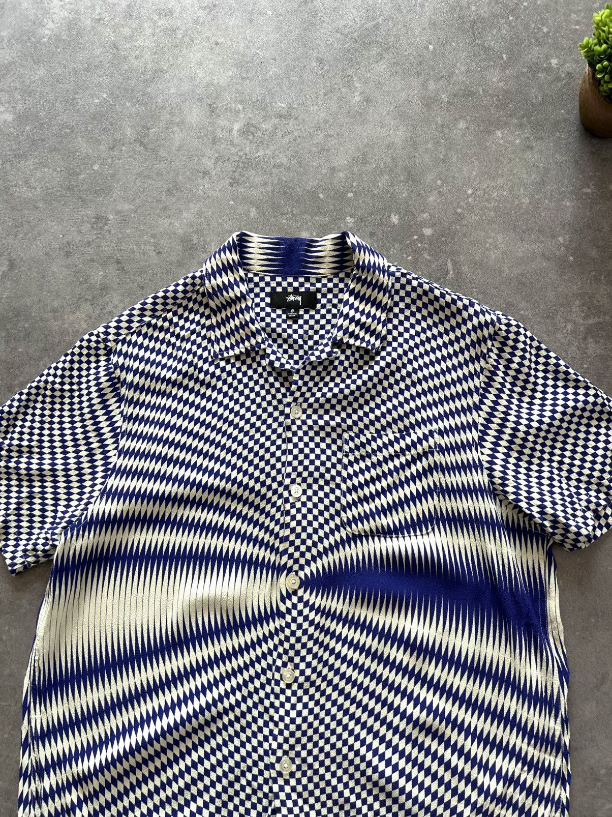 Stussy Rare Stussy Geometrical Cropped Boxy Fit Shirt Rayon Japan Size US S / EU 44-46 / 1 - 2 Thumbnail