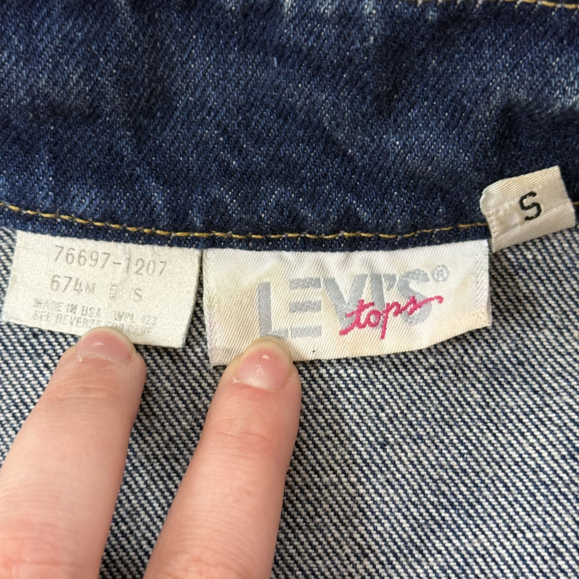 Levi's Vtg Levis INDIGO Blue Jean Jacket ROCKER Denim Vest Size S / US 4 / IT 40 - 5 Thumbnail