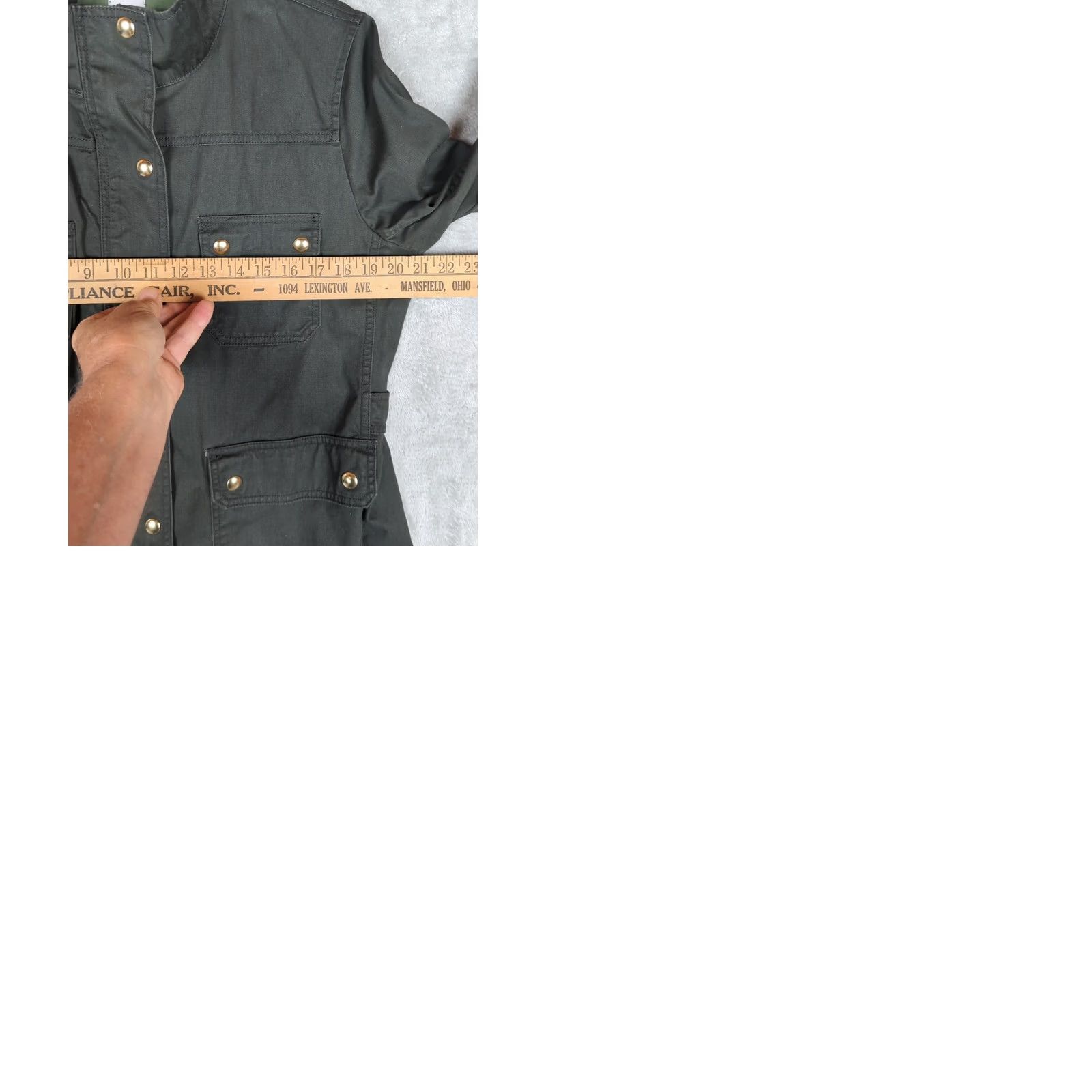 J.Crew VINTAGE J Crew Womens L Boyfriend Field Jacket Twill Utility Zip Snaps streetwear green Size L / US 10 / IT 46 - 9 Thumbnail