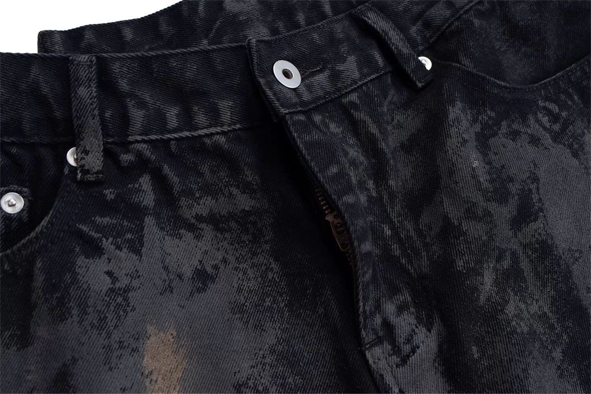 Other Designer Washed Y2k Hole Black Tassel Denim Shorts Size US 34 / EU 50 - 5 Thumbnail