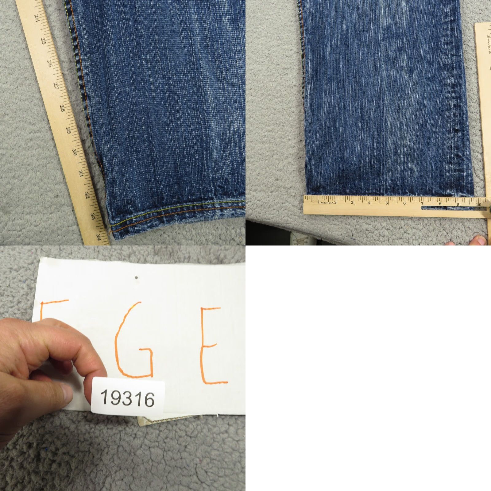Denime VINTAGE LRG Jeans Men Baggy 38 Wide Leg Opening 5-Pocket Denim Denim Blue Cotton High Rise Grunge 90s Hip Hop Size US 38 / EU 54 - 9 Thumbnail