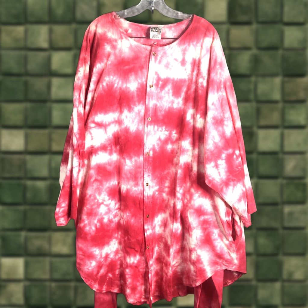 Vintage VINTAGE? No. The African Village Frock Womens One Size Tie Dye Hippie Artsy Boho Set NEW Size US 4 / IT 34 - 1 Thumbnail