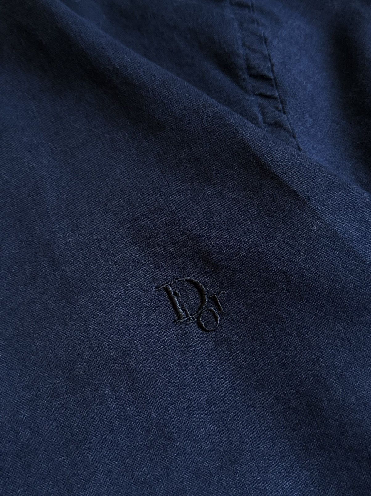 Dior Dior Linen Navy Luxury Button Up Shirt Size US L / EU 52-54 / 3 - 6 Thumbnail