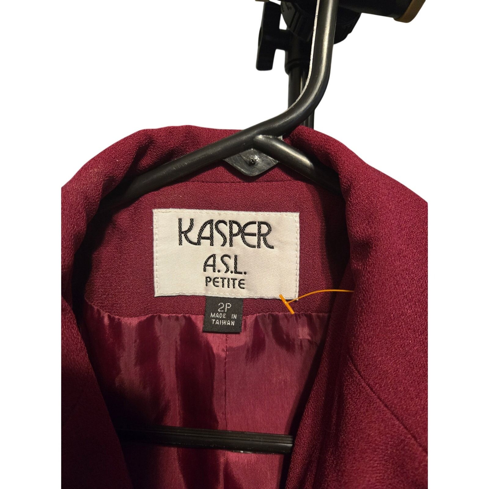 Kasper Kasper ASL Petite 2P Burgundy Magenta Longline Blazer Jacket Size XS / US 0-2 / IT 36-38 - 4 Thumbnail