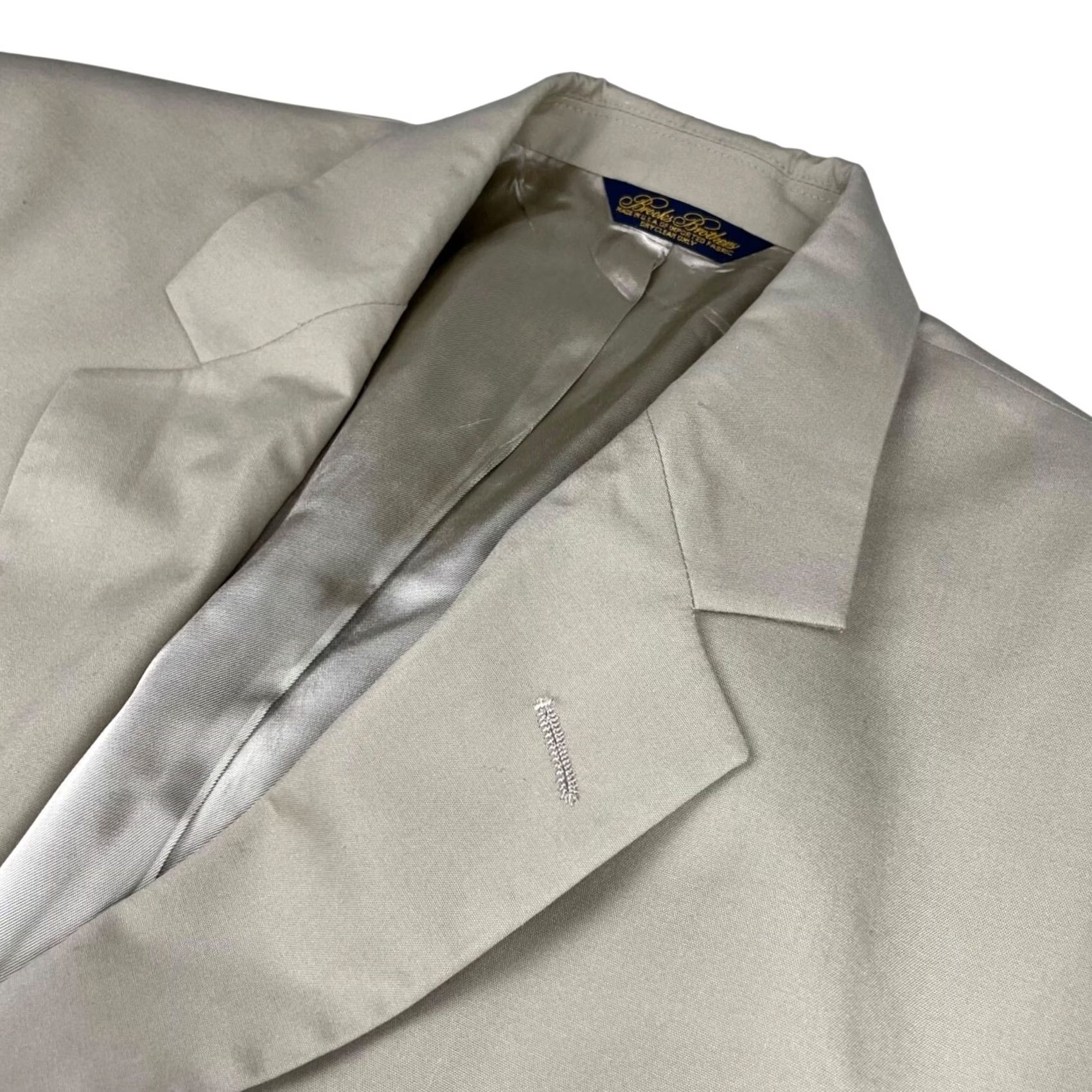 Brooks Brothers Brooks Brothers Men's Blazer Jacket Khaki/Tan Cotton/Polyester 2-Button Front 46-XL Size 46R - 2 Thumbnail