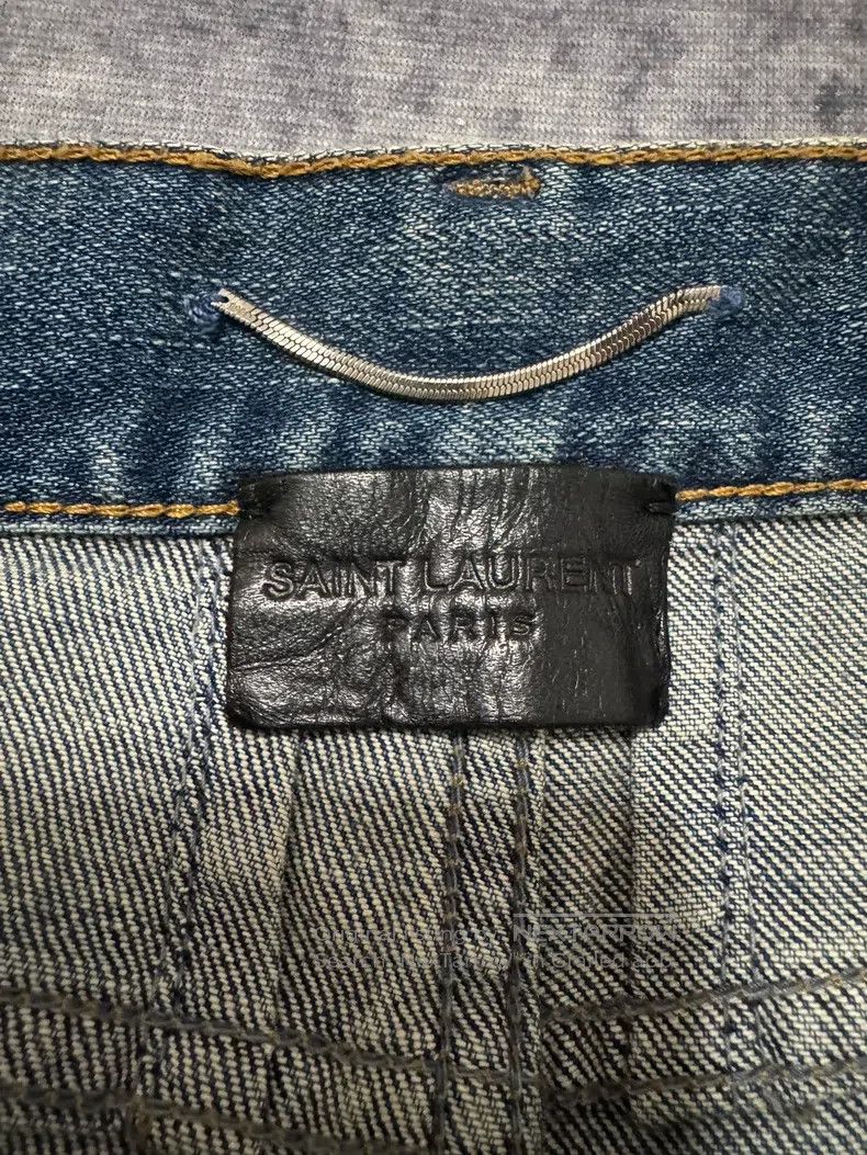 Saint Laurent Paris Saint Laurent Paris Light Blue Frayed Destroyed Slash Jean Size US 30 / EU 46 - 6 Thumbnail