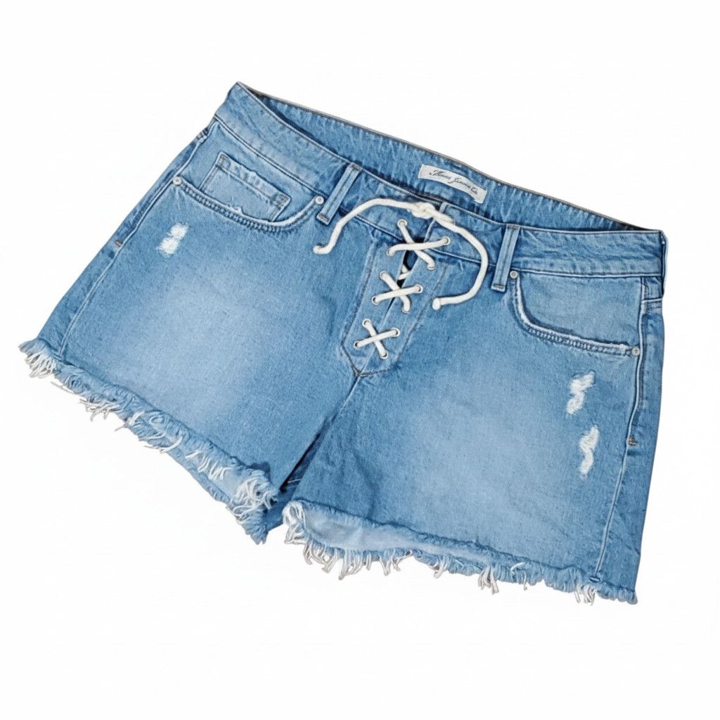 Mavi Mavi Size 29/9 Jean Shorts Denim Cut Off Tie Fly Cotton Blue Size 30" / US 8 / IT 44 - 1 Thumbnail