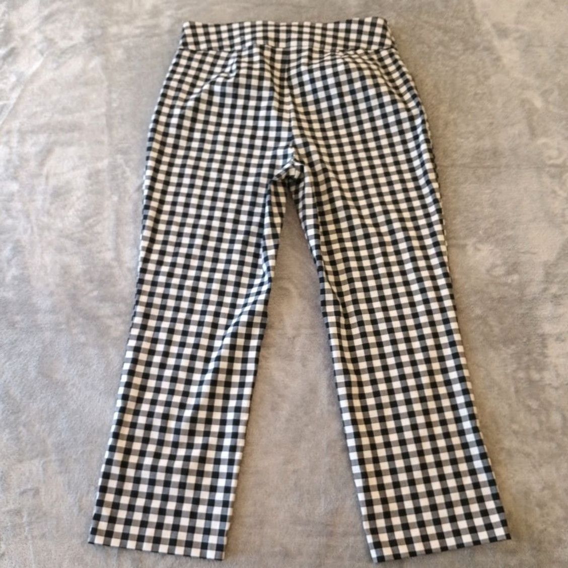 Vintage Chico's Pants Cropped Slimming Stretch Wide Waist 32in Black Plaid Women 0.5 Regular Straight Inseam 23.5in Size 25" / US 0 / IT 36 - 2 Thumbnail