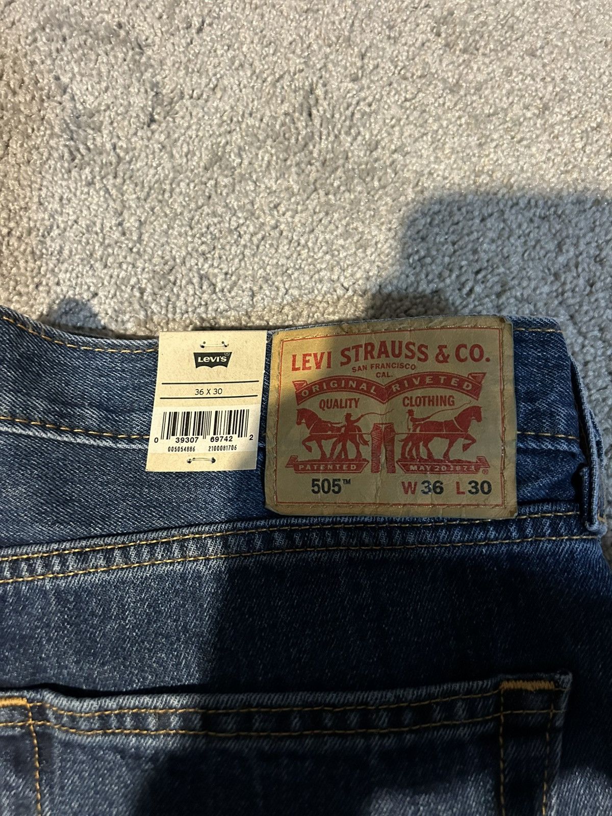 Levi's × Levi's Vintage Clothing Levi's 505 Mens Cotton Regular Jeans 36x30 Size US 36 / EU 52 - 4 Thumbnail