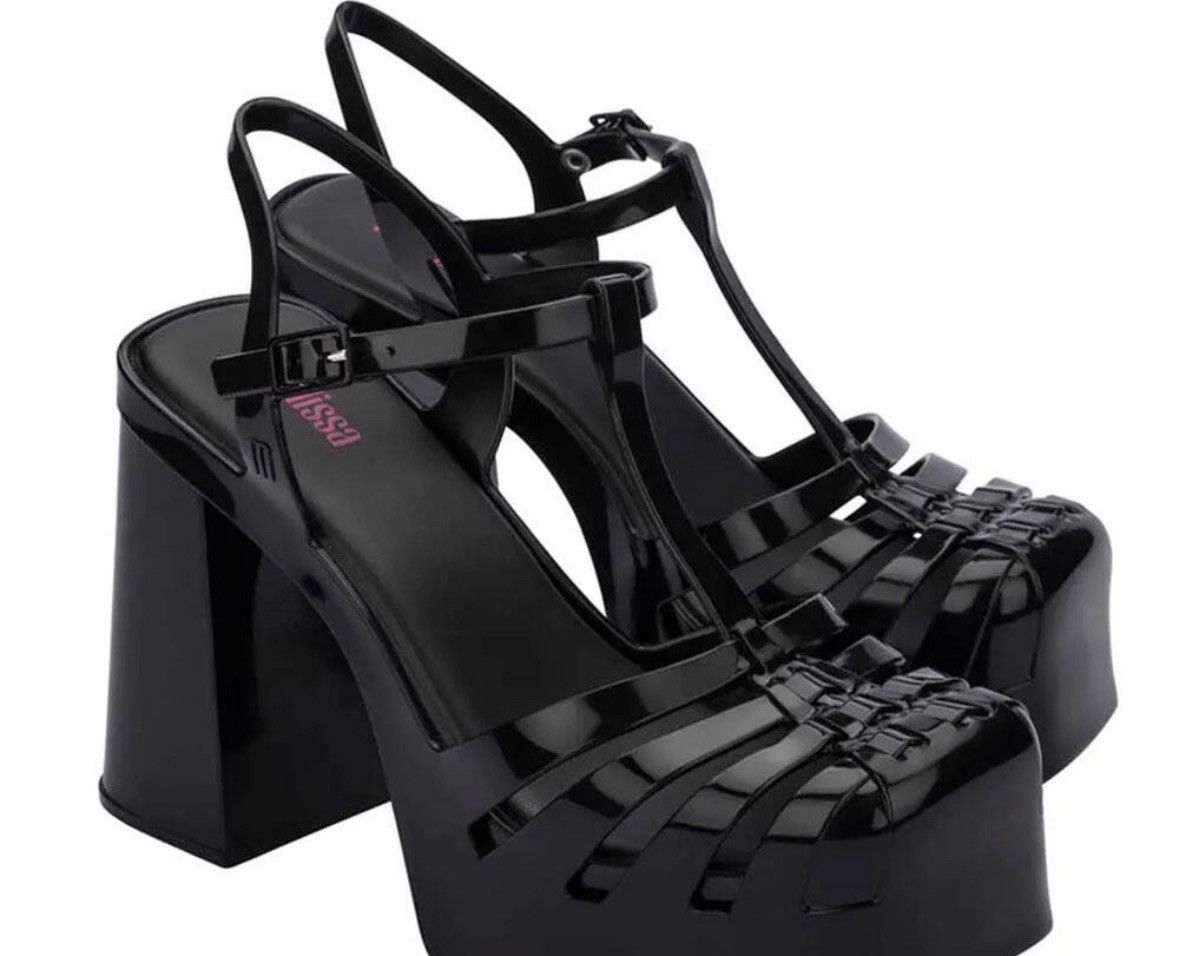 Melissa Melissa Black Party Heel Platforms Size US 10 / IT 40 - 4 Thumbnail