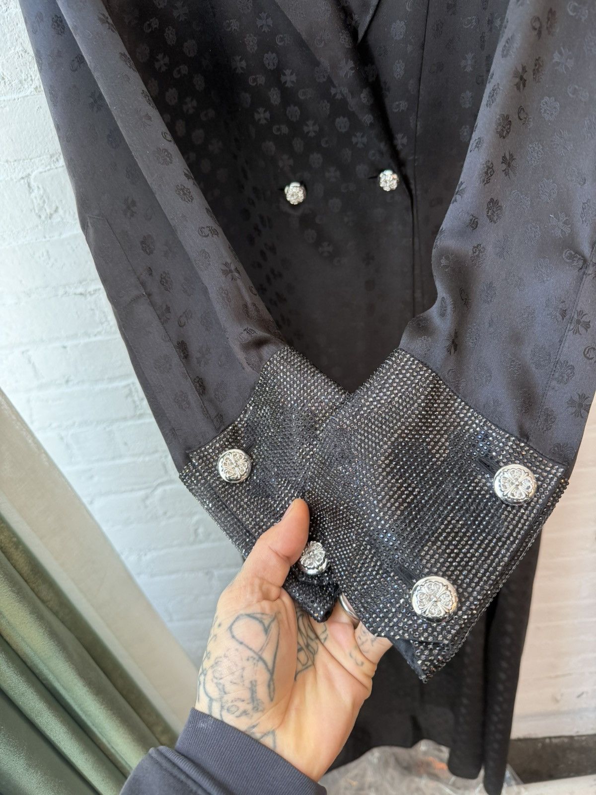 Chrome Hearts Chrome Hearts COUTURE MADE FRANCE SILK CRYSTAL JACKET Size US L / EU 52-54 / 3 - 8 Thumbnail