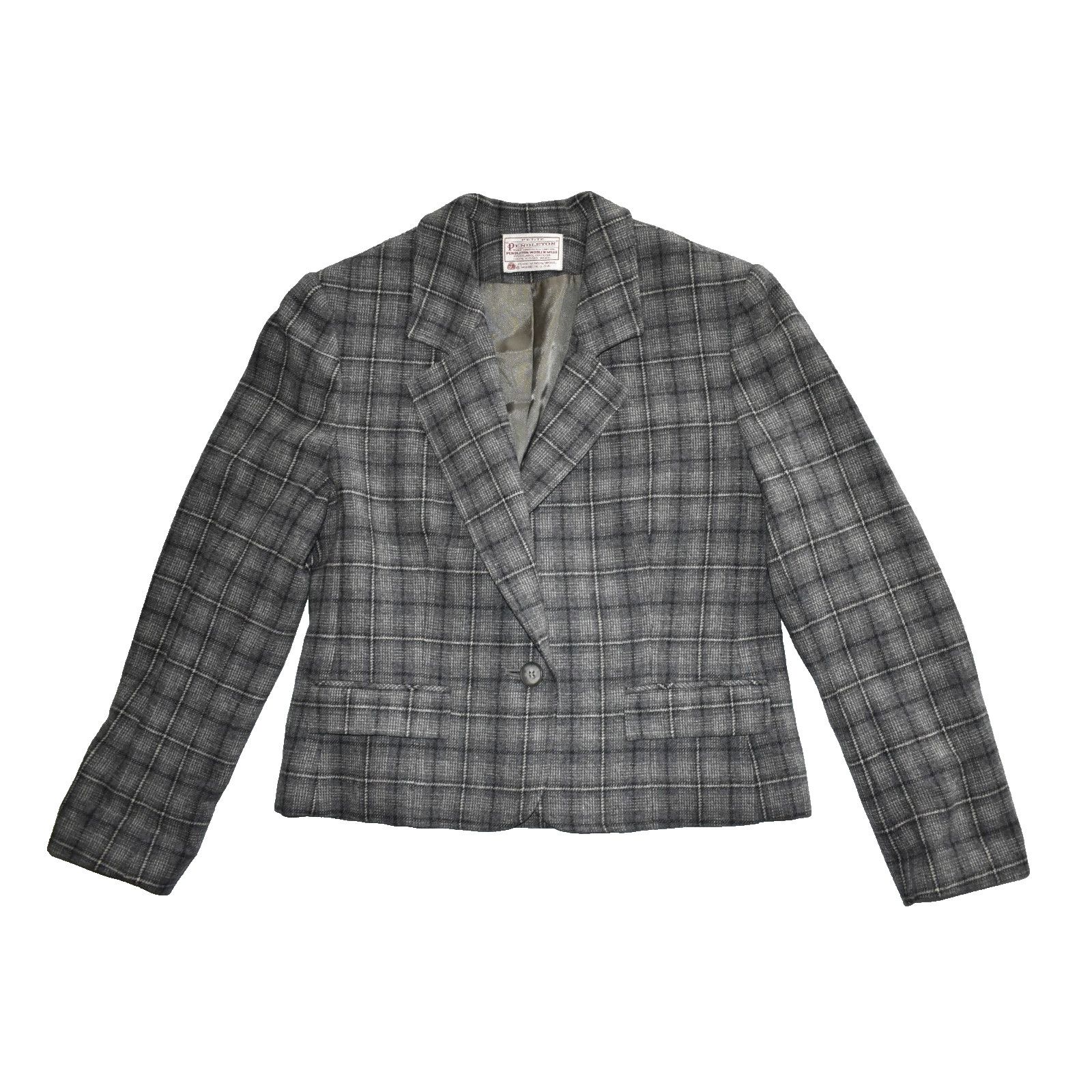 Pendleton PENDLETON Plaid Virgin Wool Single Button Petite Blazer Sz 8 Size M / US 6-8 / IT 42-44 - 4 Thumbnail