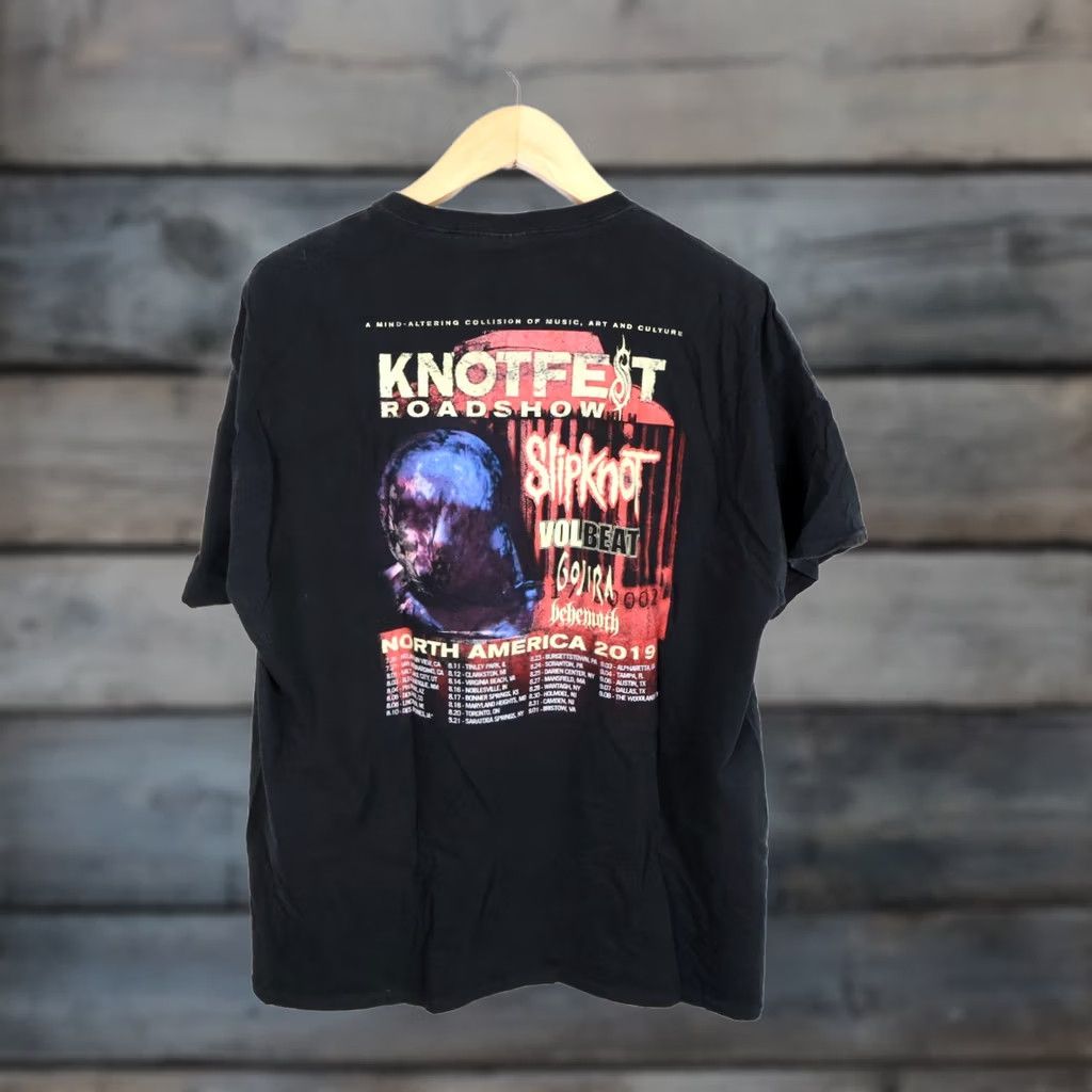 Fruit Of The Loom VINTAGE Slipknot Knotfest Roadshow T-Shirt 2XL Black Double-Sided Metal Shirt Mens Size US XXL / EU 58 / 5 - 1 Thumbnail
