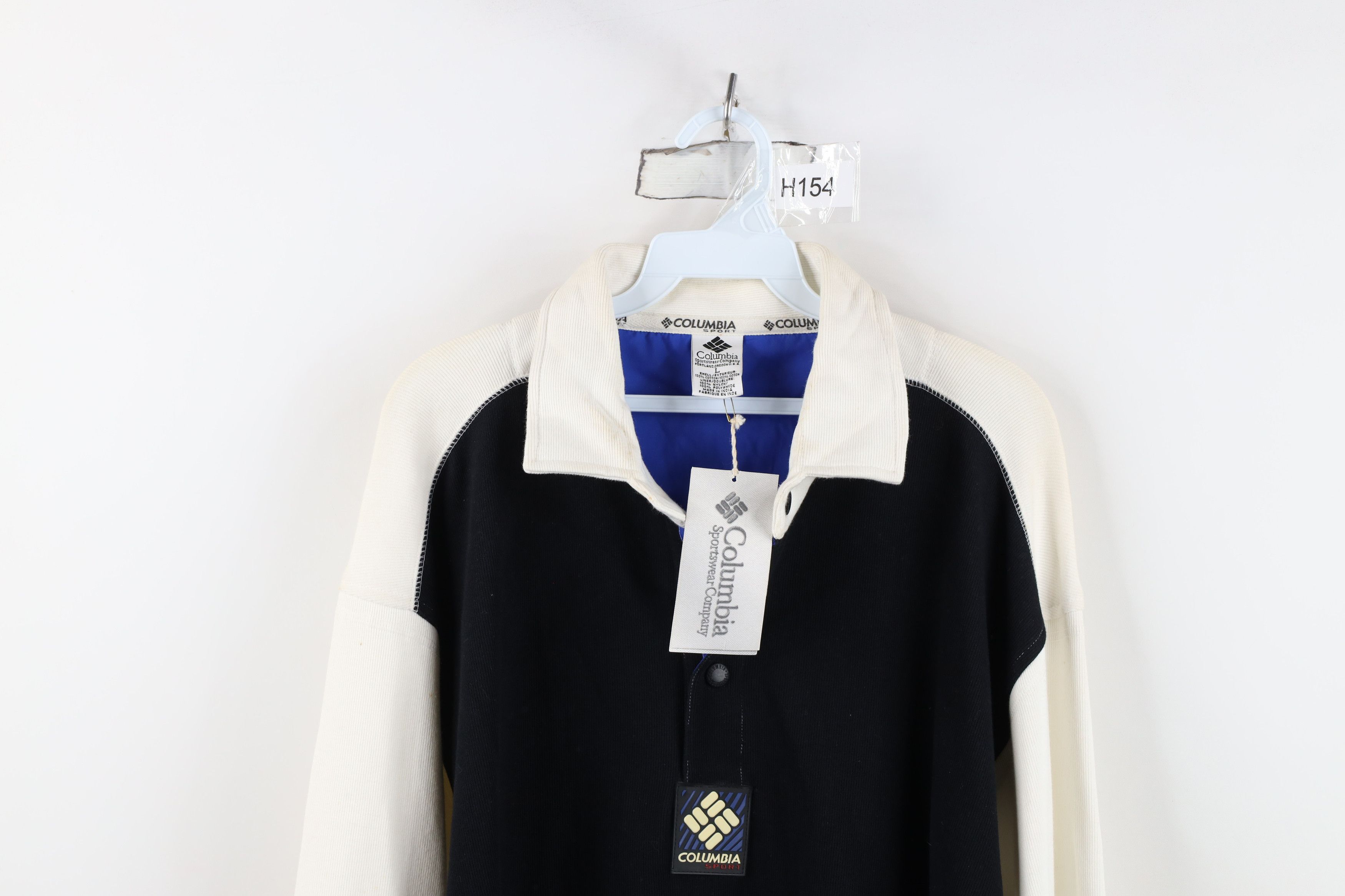 Columbia Deadstock Vintage 90s Columbia Heavy Ribbed Knit Rugby Polo Size US L / EU 52-54 / 3 - 2 Thumbnail