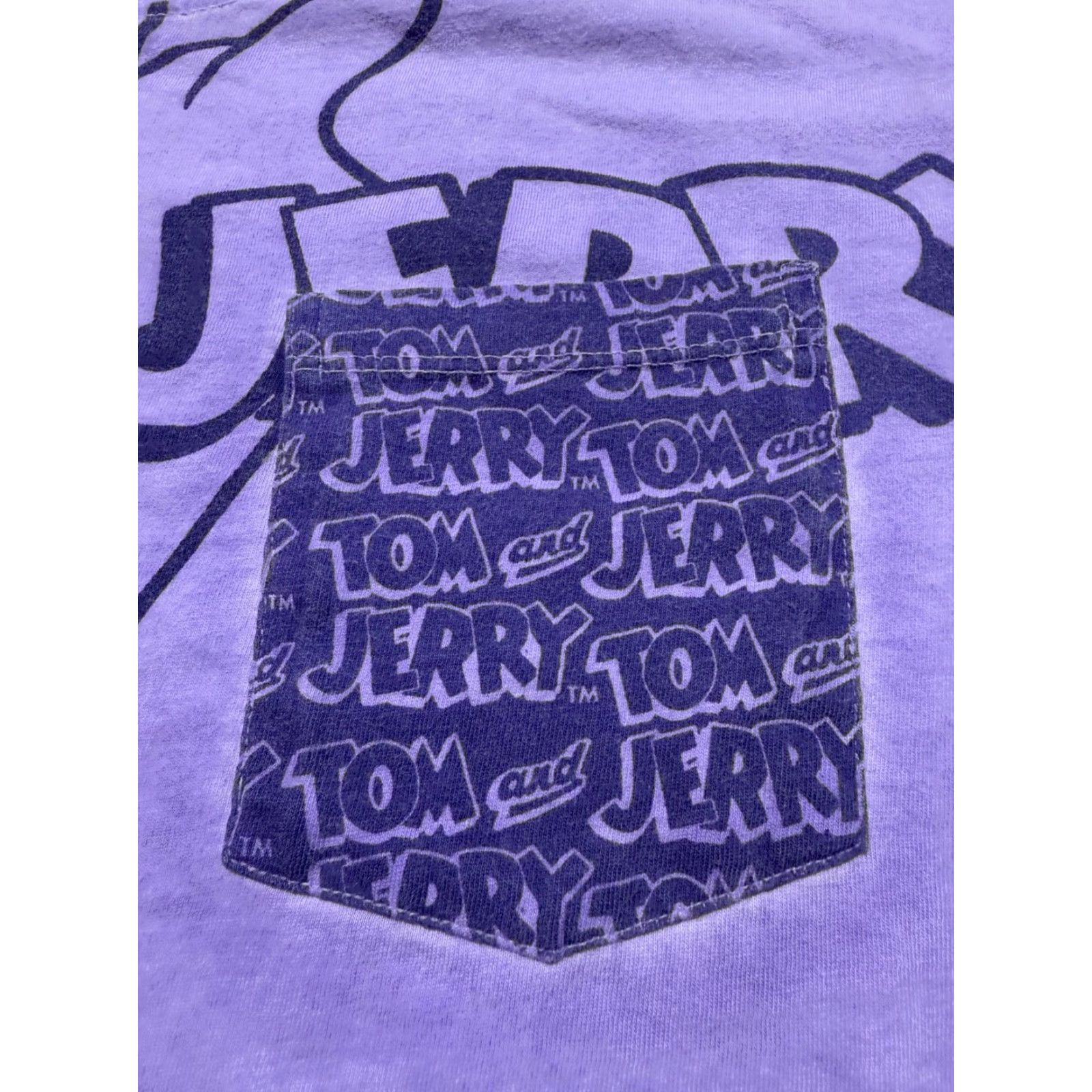 Vintage Tom & Jerry Mens Shirt T-Shirt Size L Purple Short Sleeve Crew Neck Cotton Size US L / EU 52-54 / 3 - 6 Thumbnail