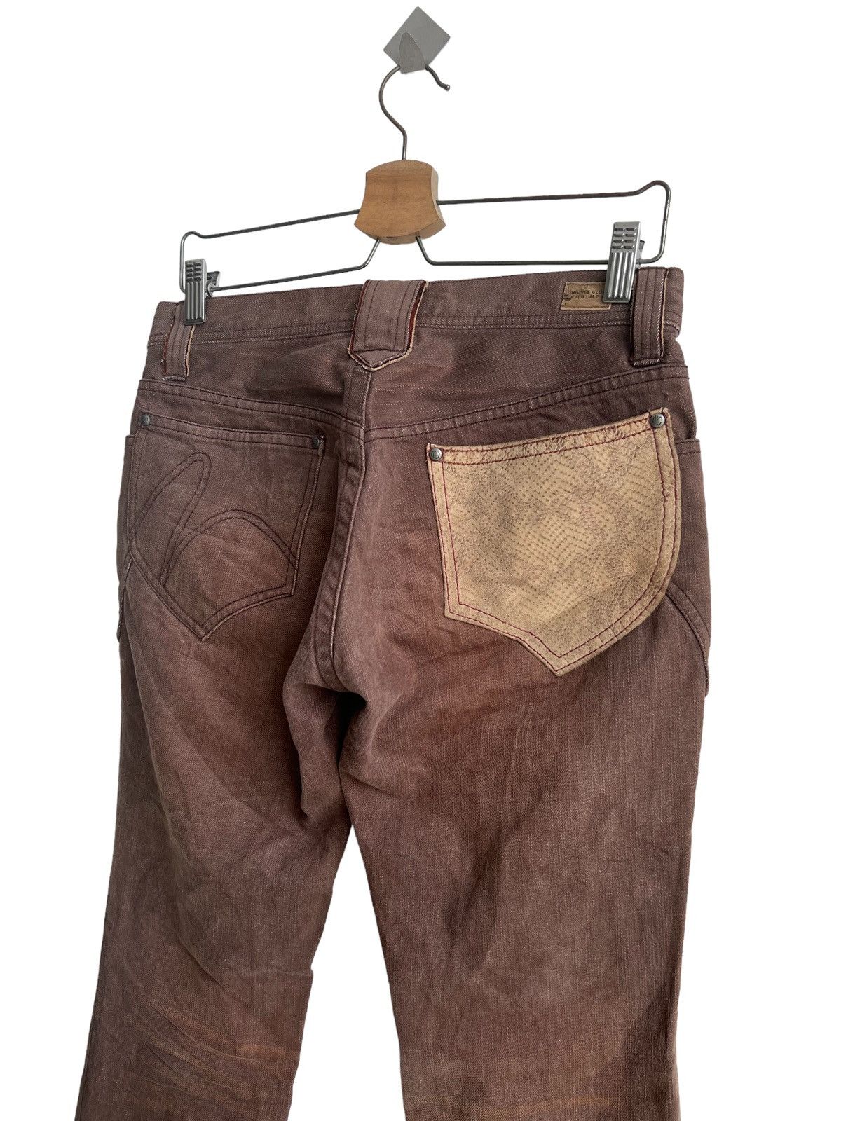 If Six Was Nine 1990s Nicole Clubs 🇯🇵 Leather Guns Pockets Flare Denim Size US 32 / EU 48 - 5 Thumbnail