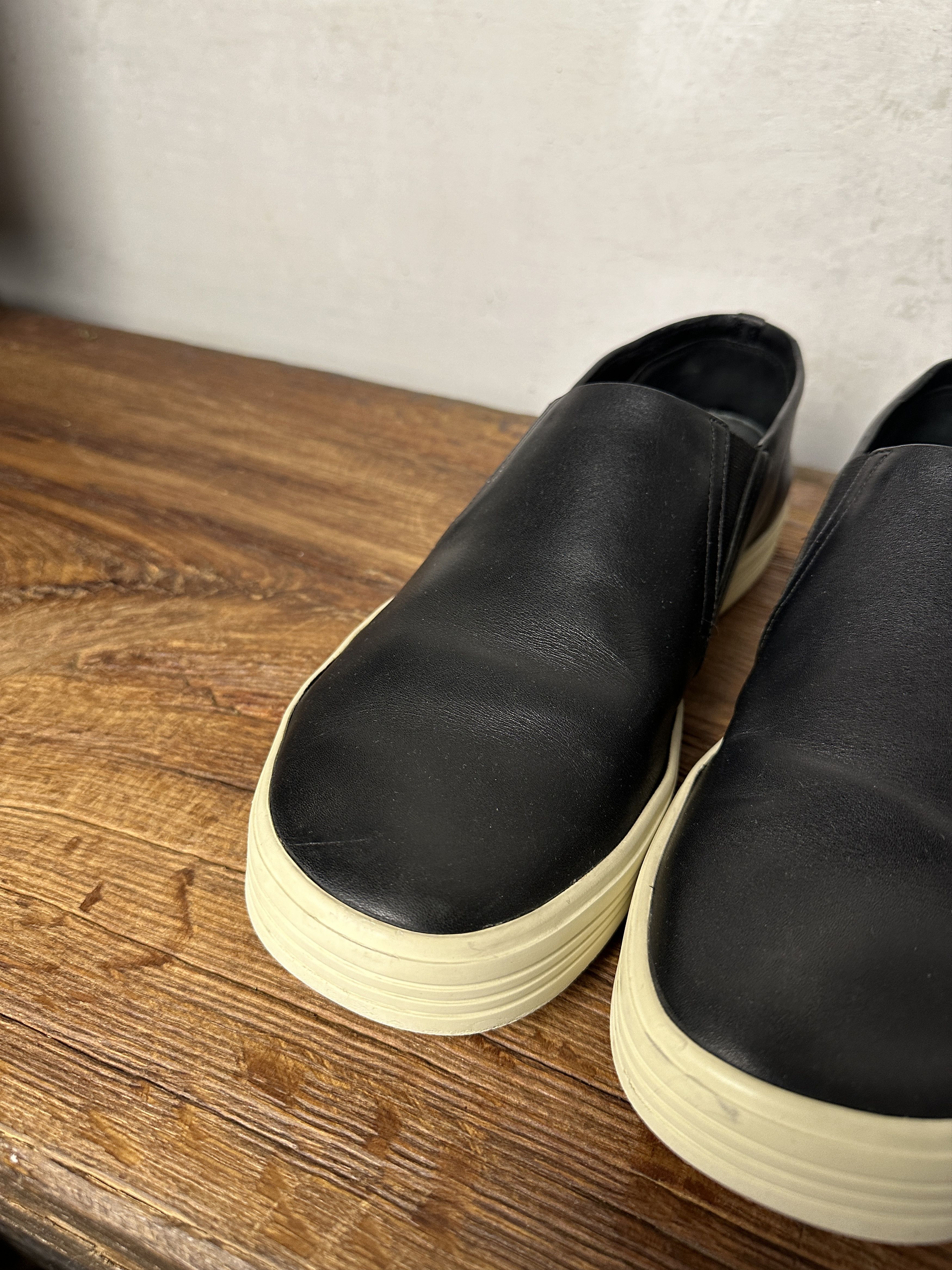 Rick Owens RICK OWENS Rounded Toe Leather Slip-ons Size US 9 / EU 42 - 10 Thumbnail