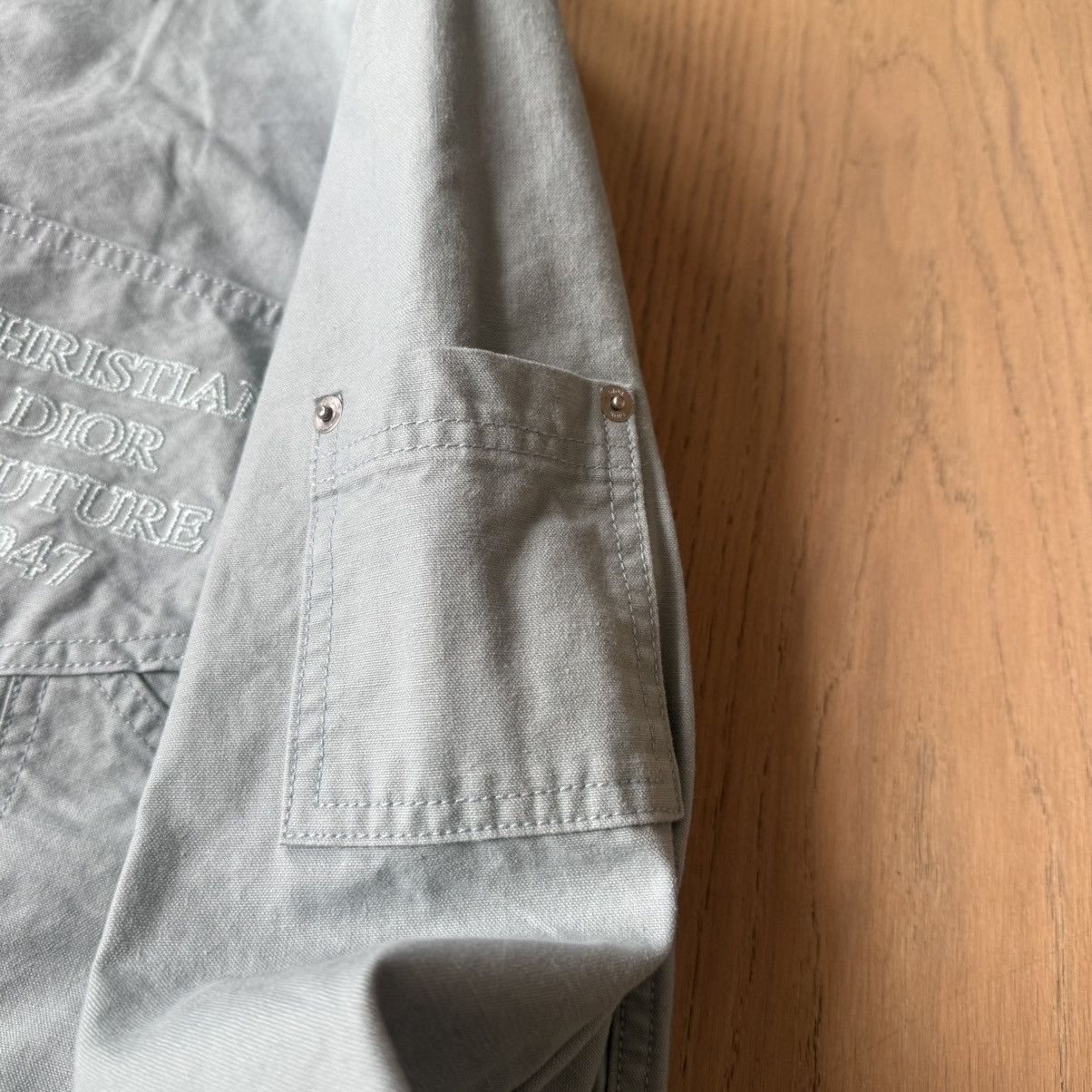 Dior Dior - Logo Embroidered Long-Sleeve Shirt - Mint / Grey Size US L / EU 52-54 / 3 - 5 Thumbnail