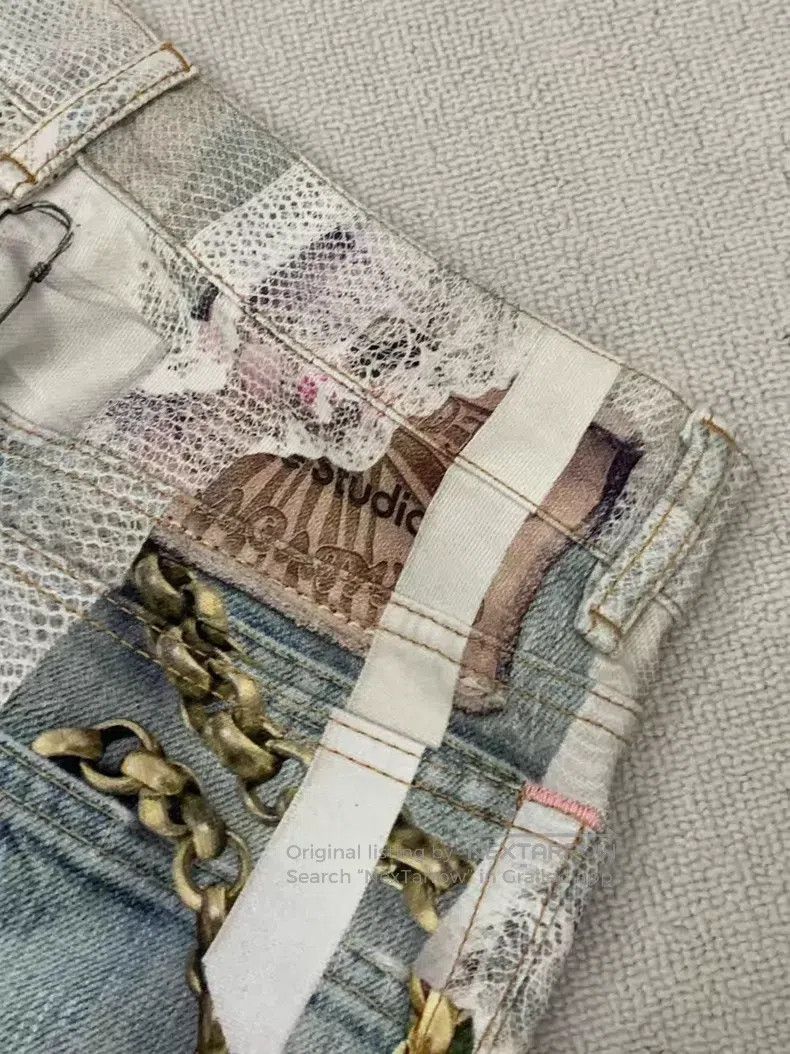 Acne Studios Acne Studios Lace Pearl Chain 3D Printed Loose Cutlass Den Size US 28 / EU 44 - 3 Thumbnail