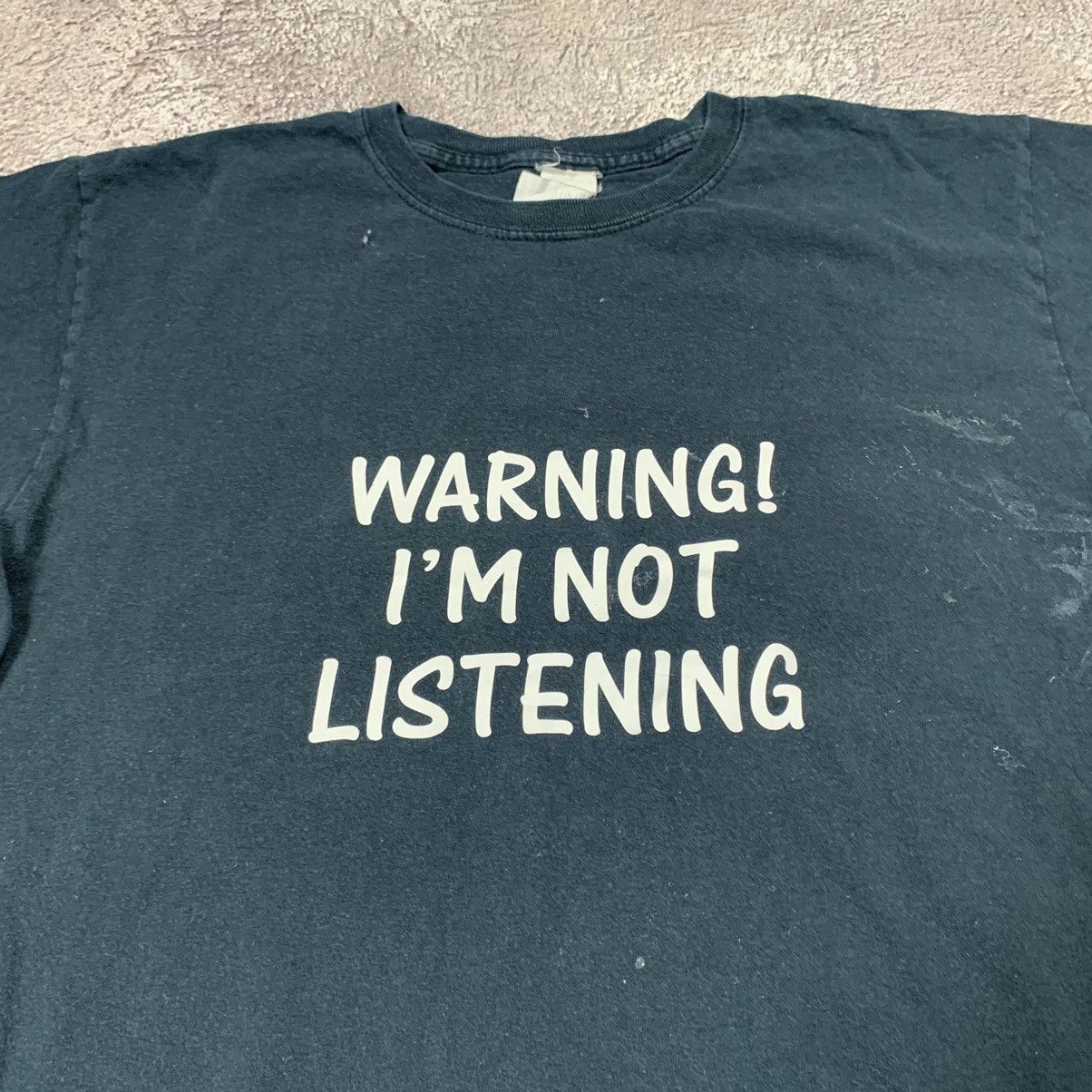 Vintage Vintage Y2K Graphic Tee Warning Slogan Funny Streetwear L Size US L / EU 52-54 / 3 - 4 Thumbnail