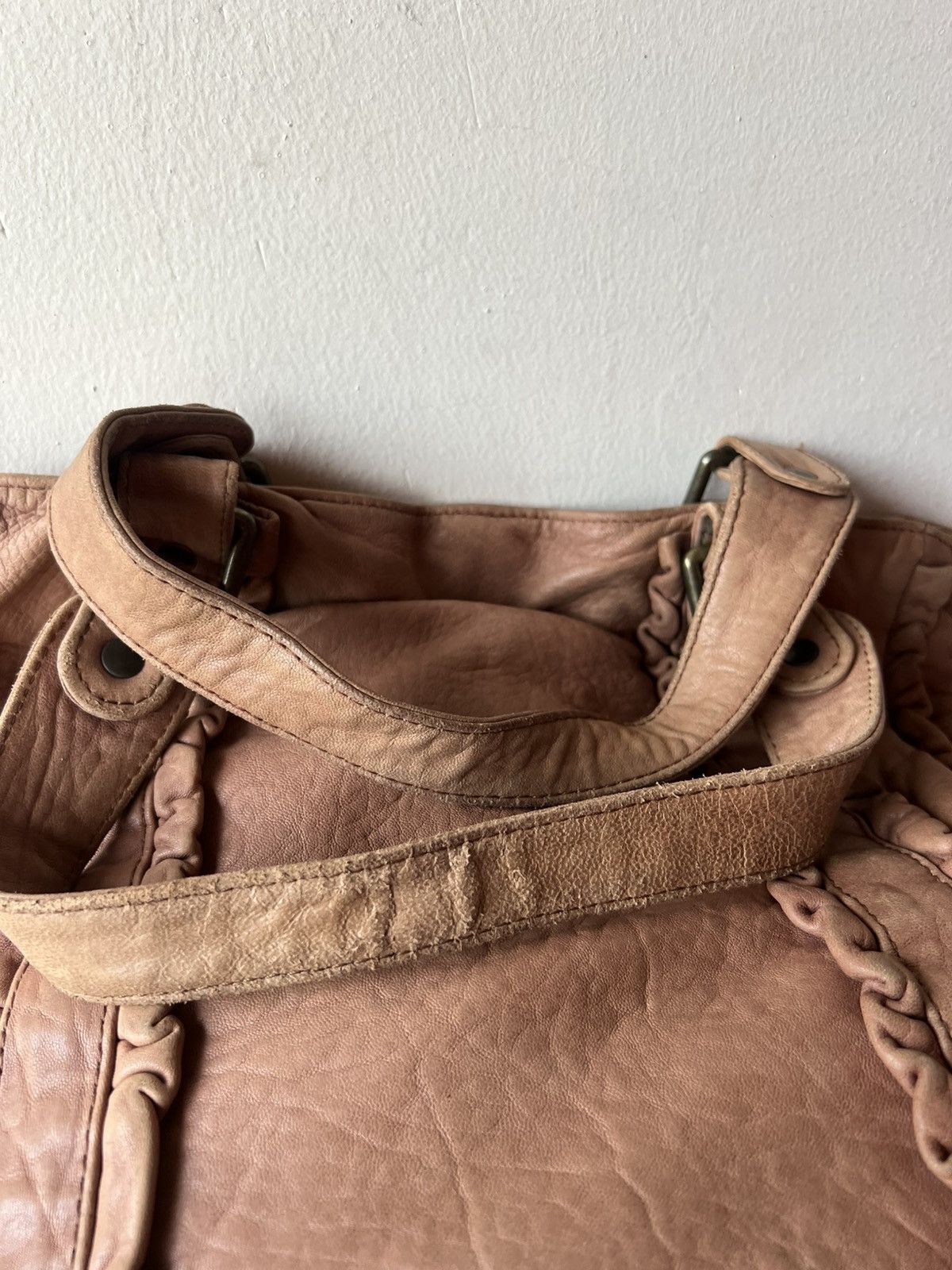 Leather Vintage Gerard Darel Distressed Patina Leather Tote Bag Size ONE SIZE - 9 Thumbnail