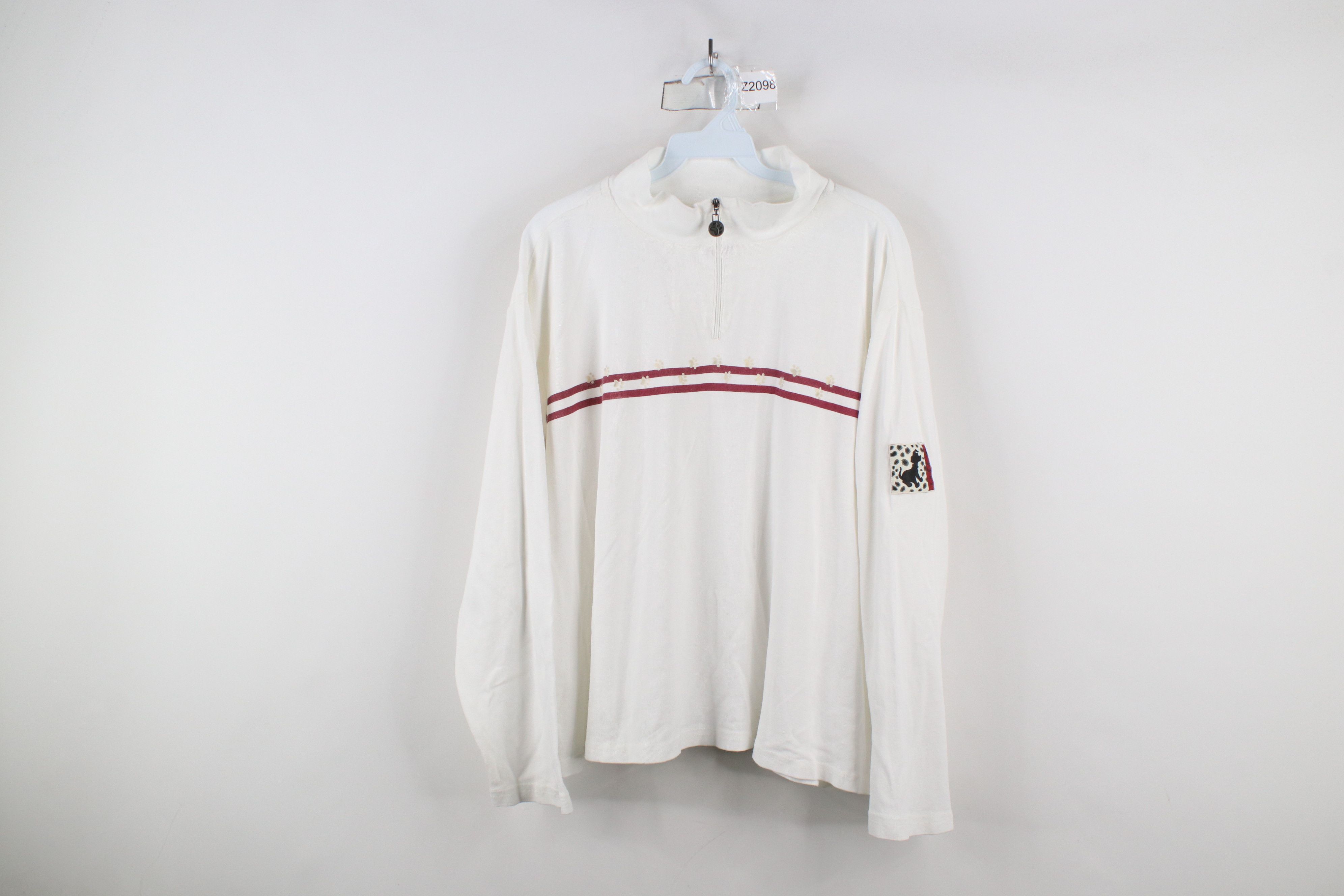 Disney × Vintage Vintage 90s Disney Striped Half Zip Pullover Shirt Top Size XXL / US 16-18 / IT 52-54 - 1 Thumbnail