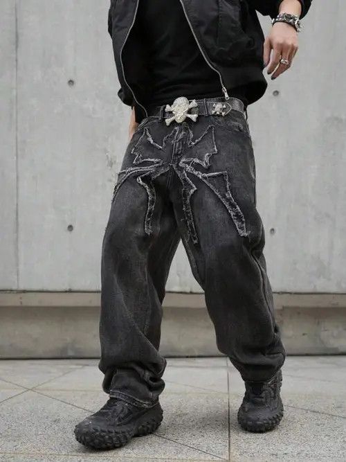 Japanese Brand × Vintage Baggy Spider DIstressed Jeans Street Size US 32 / EU 48 - 2 Thumbnail