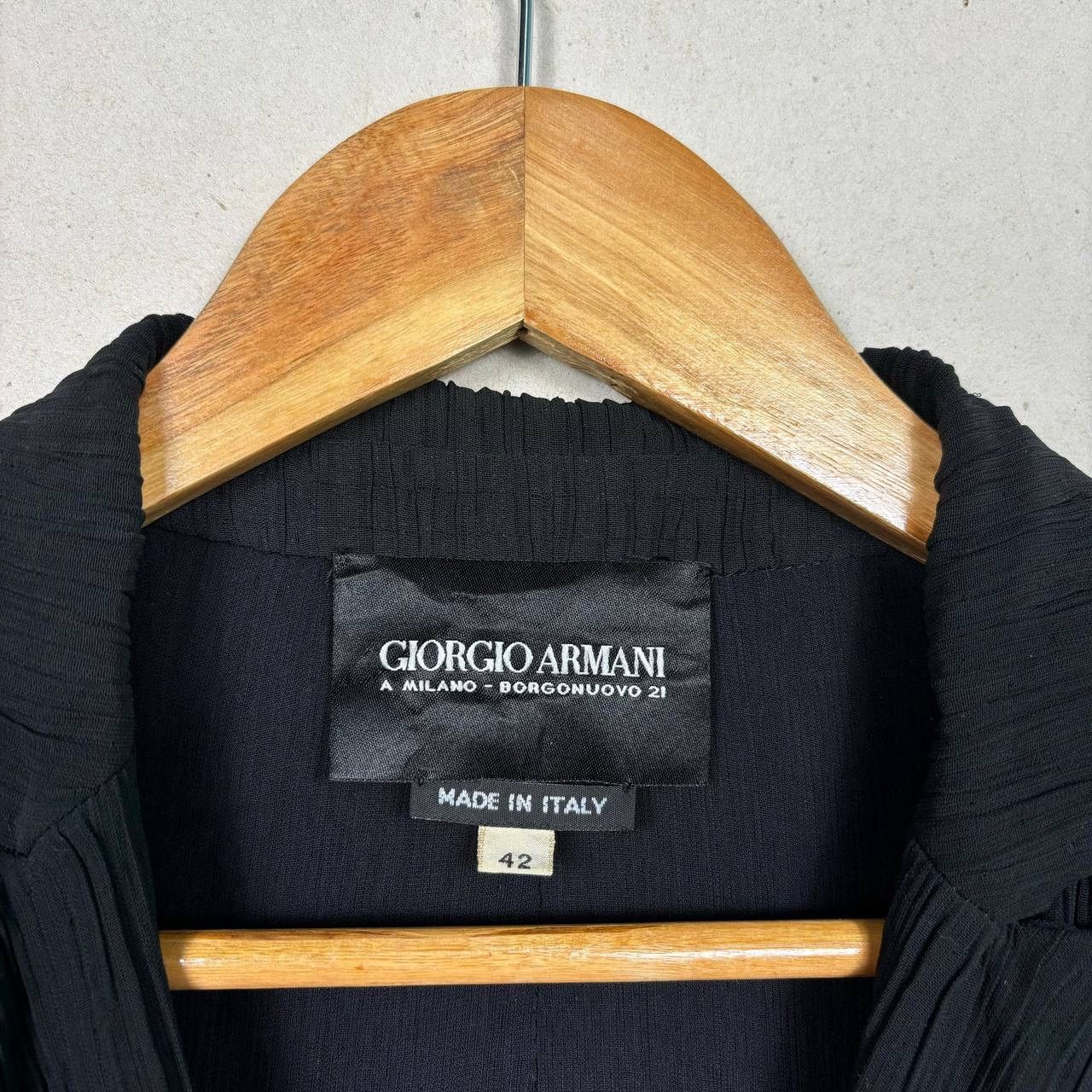 Giorgio Armani Giorgio Armani Milano Black Plisse Single Button Jacket Size M / US 6-8 / IT 42-44 - 5 Thumbnail