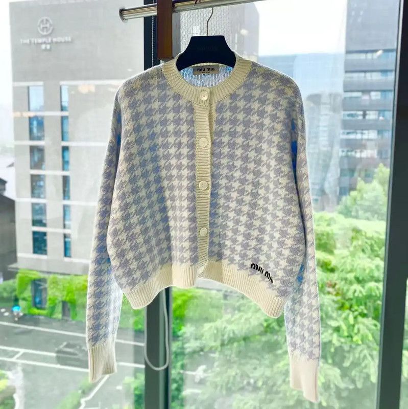 Miu Miu Miu Miu Light Blue Cashmere Cardigan 0089 Size ONE SIZE - 1 Thumbnail