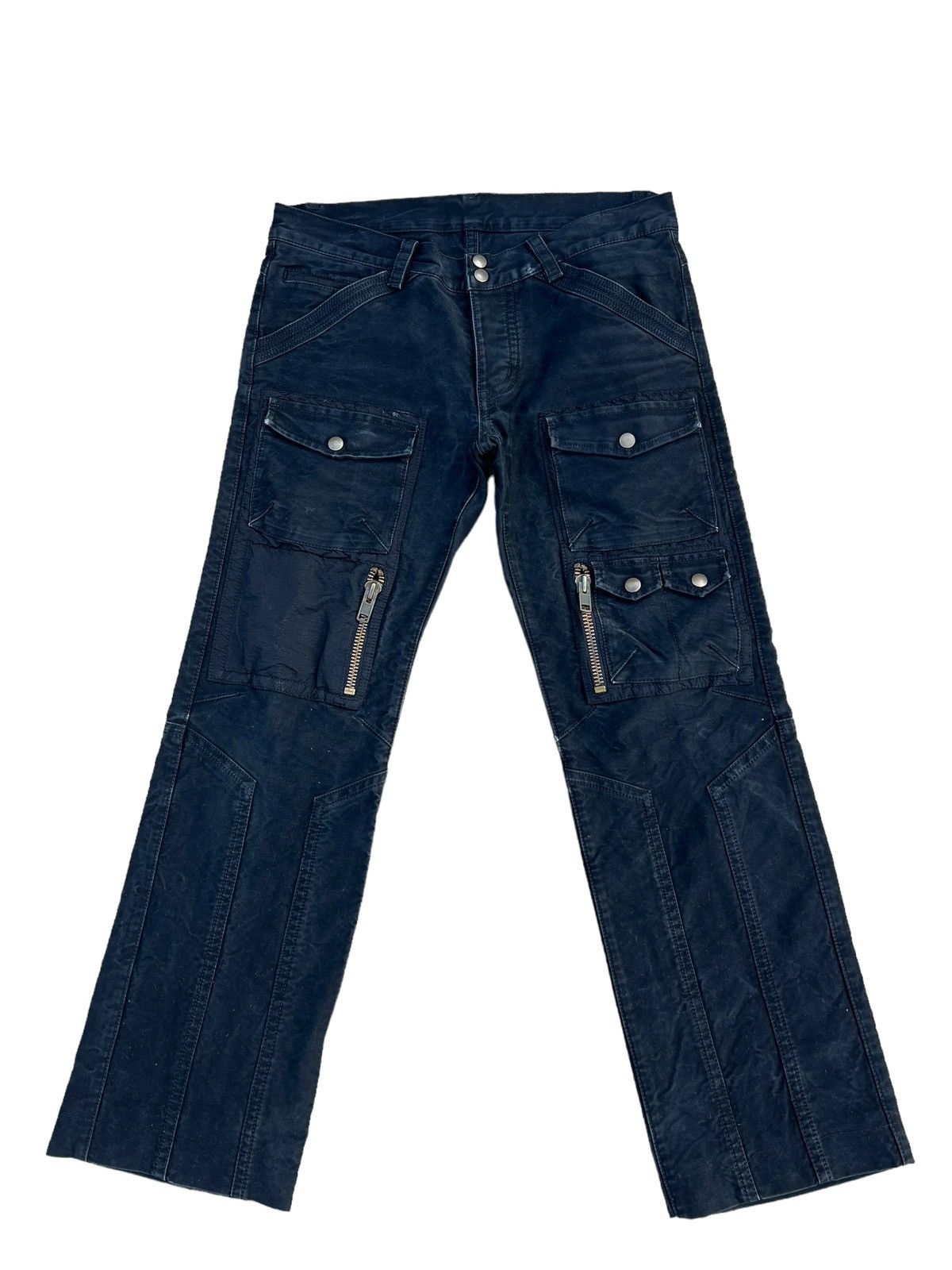 Shellac KENJI ITO Multi Pocket Fade Black Moleskin Cotton Pant Size US 31 - 1 Thumbnail