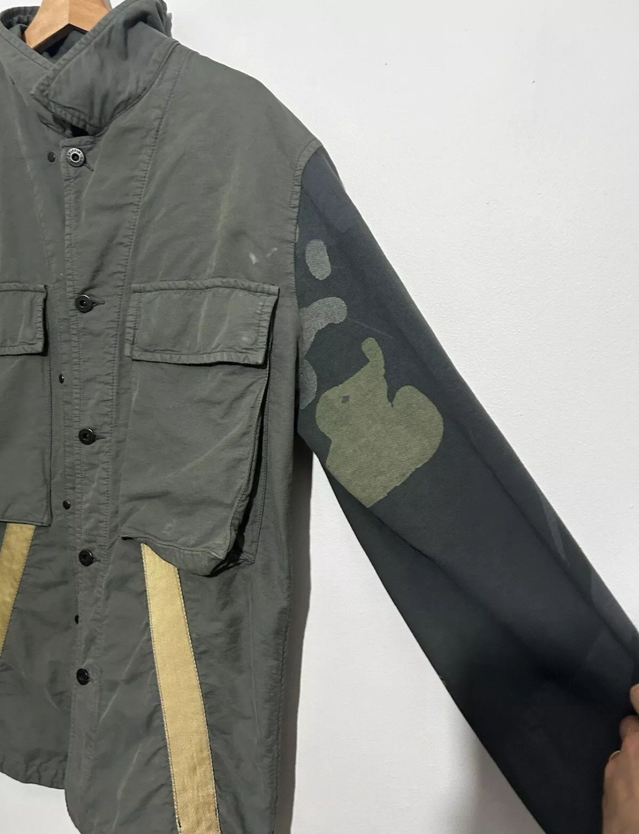 Griffin Griffin Blade-cut Bomber Parka Cotton Green/Grey Mens Large Size US L / EU 52-54 / 3 - 4 Thumbnail