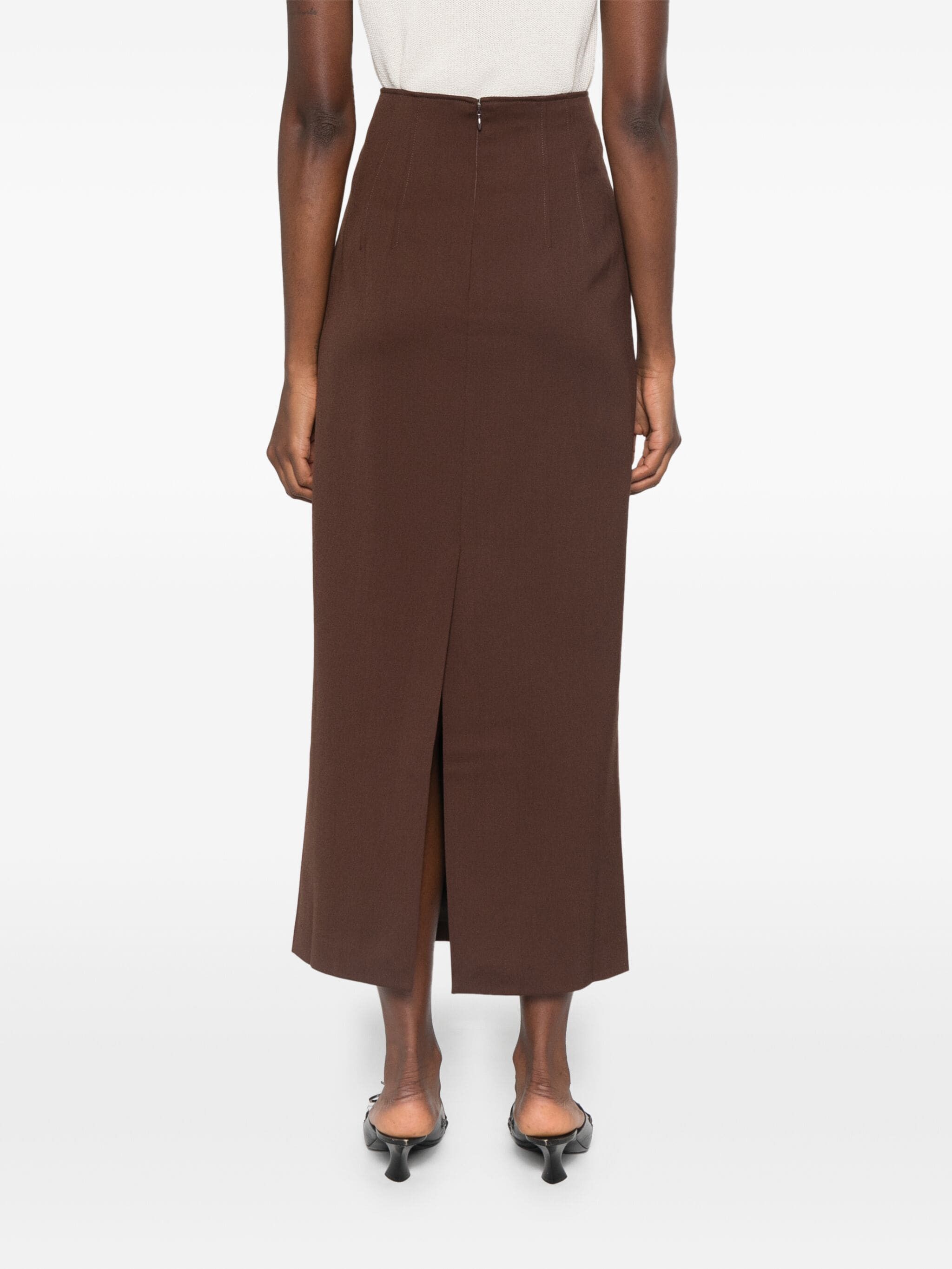 THE ANDAMANE o1s22i1n1024 Long Shelby Skirt in Brown Size 28" / US 6 / IT 42 - 4 Thumbnail