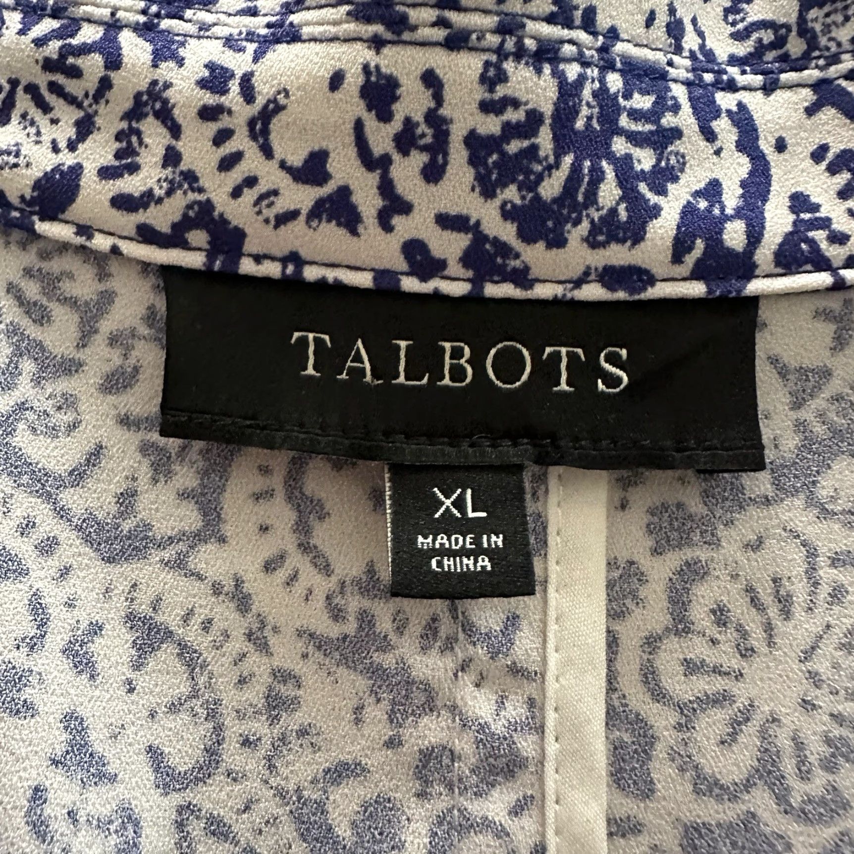 Talbots Talbots Blazer Womens XL Lightweight Blue Paisley Button Size XL / US 12-14 / IT 48-50 - 3 Thumbnail