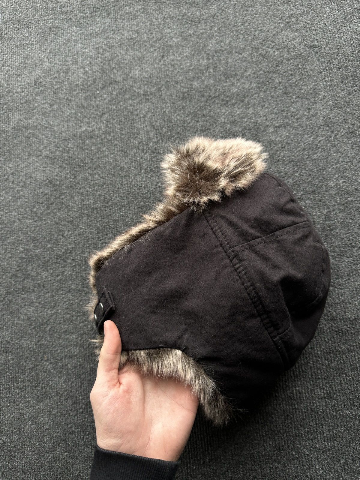 Japanese Brand 🚨Vintage Y2K Fuzzy Faux Fur Ushanka Hat RARE BLACK Size ONE SIZE - 4 Thumbnail
