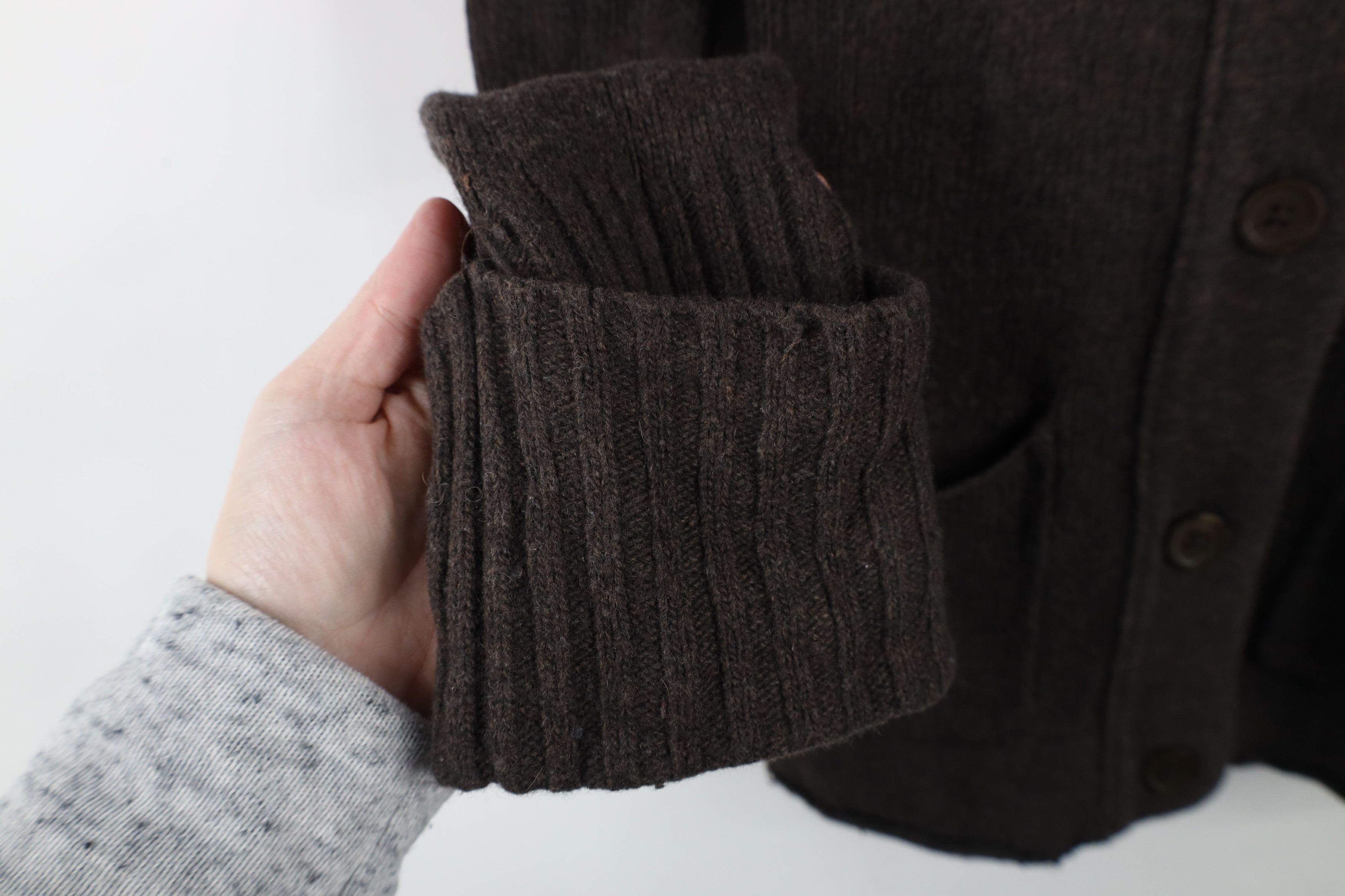 Eddie Bauer × Vintage Vintage Eddie Bauer Ribbed Knit Shawl Cardigan Sweater Brown Size M / US 6-8 / IT 42-44 - 5 Thumbnail