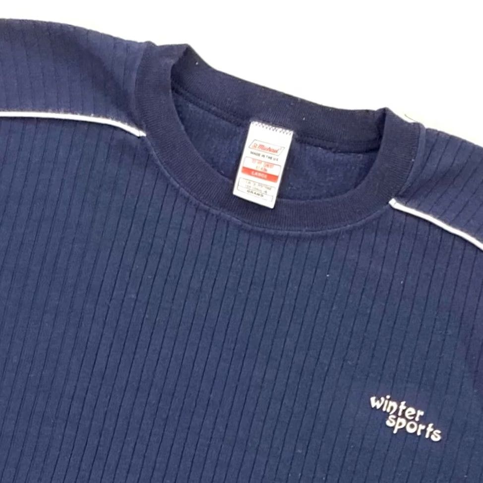 Vintage VINTAGE St Michael Men's Winter Sports Thermal Shirt Navy Blue Large Long Sleeve Crew Neck Cotton T-Shirt Size US L / EU 52-54 / 3 - 2 Thumbnail