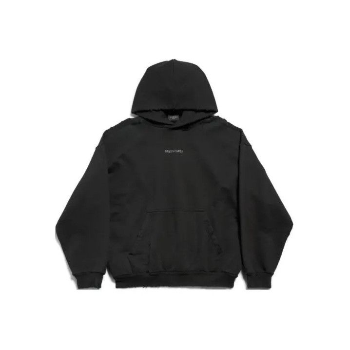 Balenciaga Balenciaga Black Hooded Sweatshirt for Unisex Size US M / EU 48-50 / 2 - 1 Thumbnail