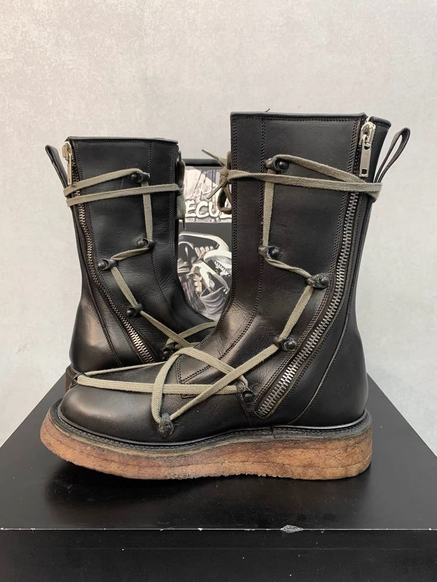 Rick Owens Rick Owens 17FW First-Show Pentagram Combat Boots K34 Size US 6 / EU 39 - 6 Thumbnail