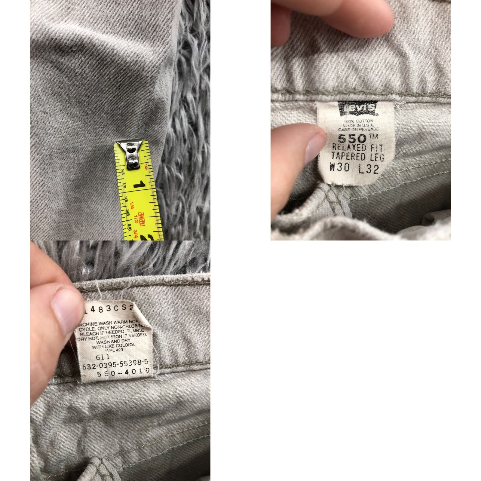 Levi's Levi's 550 Jeans Adult 30x32 Gray Relaxed Tapered Denim 5-Pocket USA Mens Size US 30 / EU 46 - 8 Thumbnail