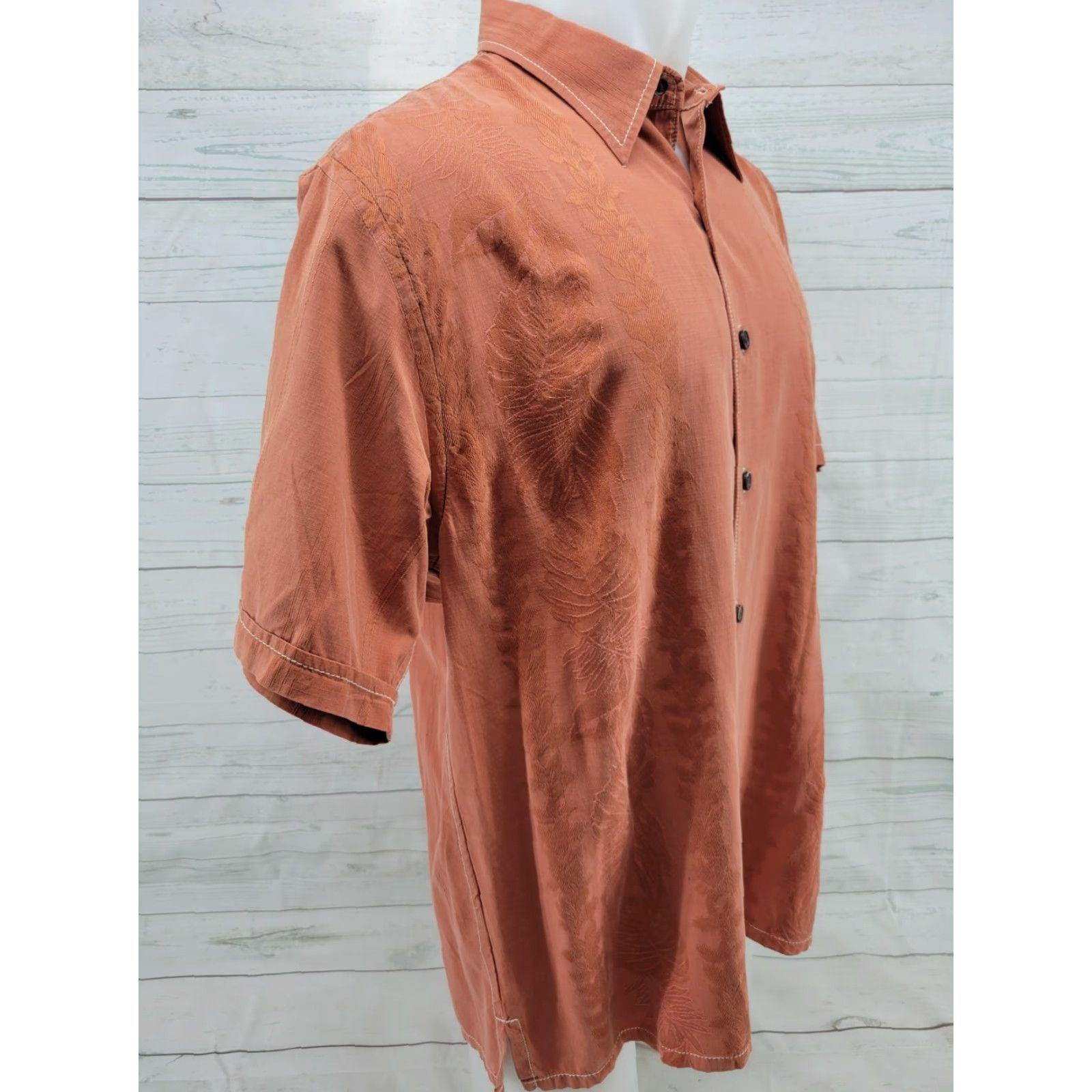 Tommy Bahama TOMMY BAHAMA Silk Blend Hawaiian Camp Shirt Men Large Orange-Floral Shirt Size US L / EU 52-54 / 3 - 4 Thumbnail