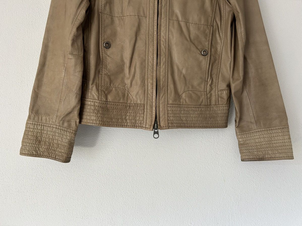 Dirk Bikkembergs Beige Leather Moto Jacket Size US M / EU 48-50 / 2 - 3 Thumbnail