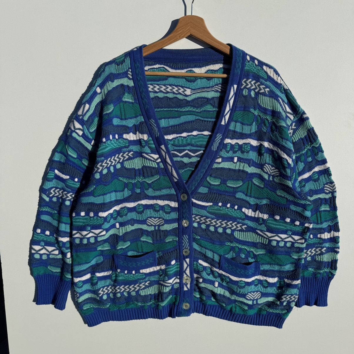 Coogi × Vintage Vintage Cardigan Cable Knit Coogi Style Australian Knit Boxy Size US L / EU 52-54 / 3 - 1 Thumbnail