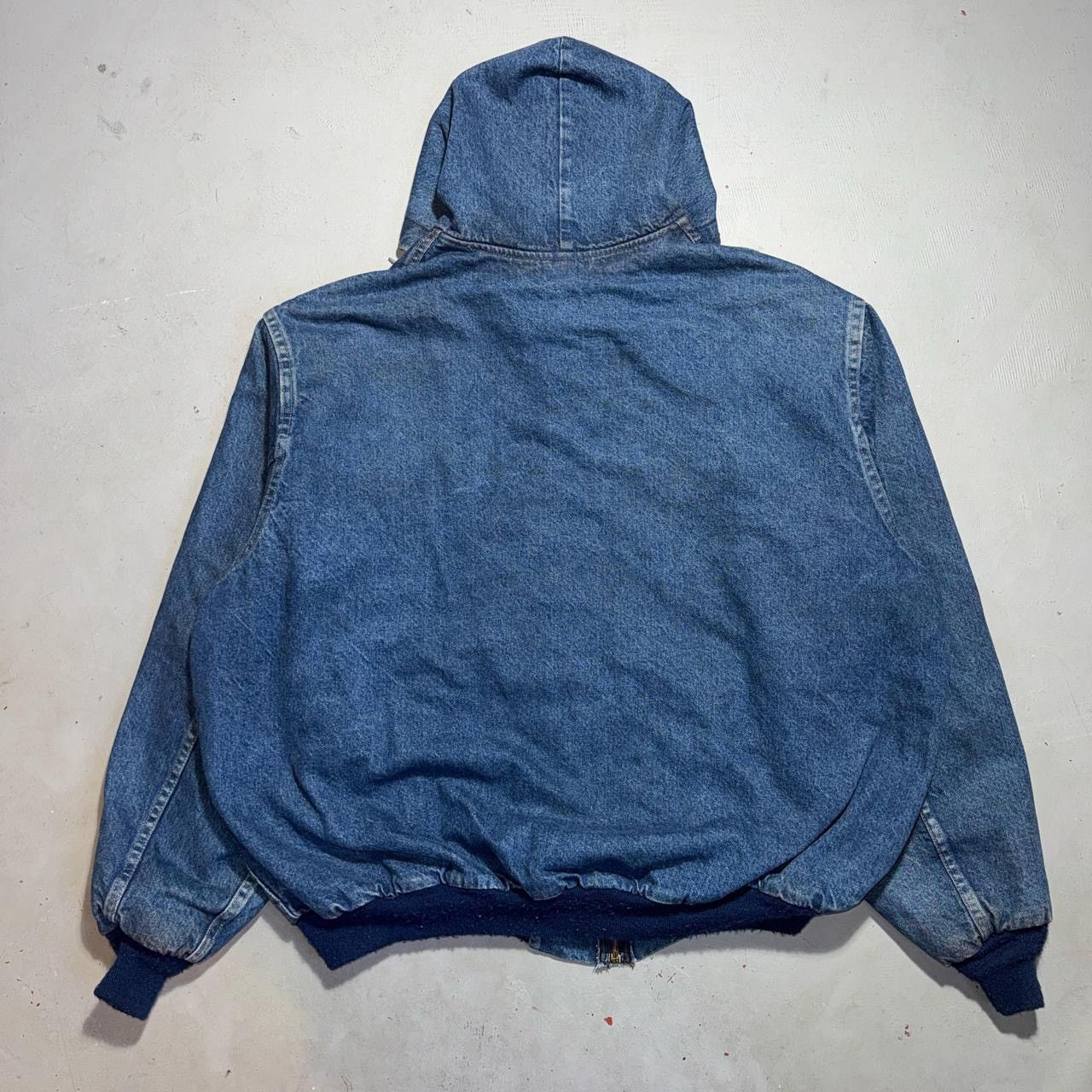 Carhartt Carhartt - denim - red flannel lined - hooded active jacket Size US XL / EU 56 / 4 - 7 Thumbnail