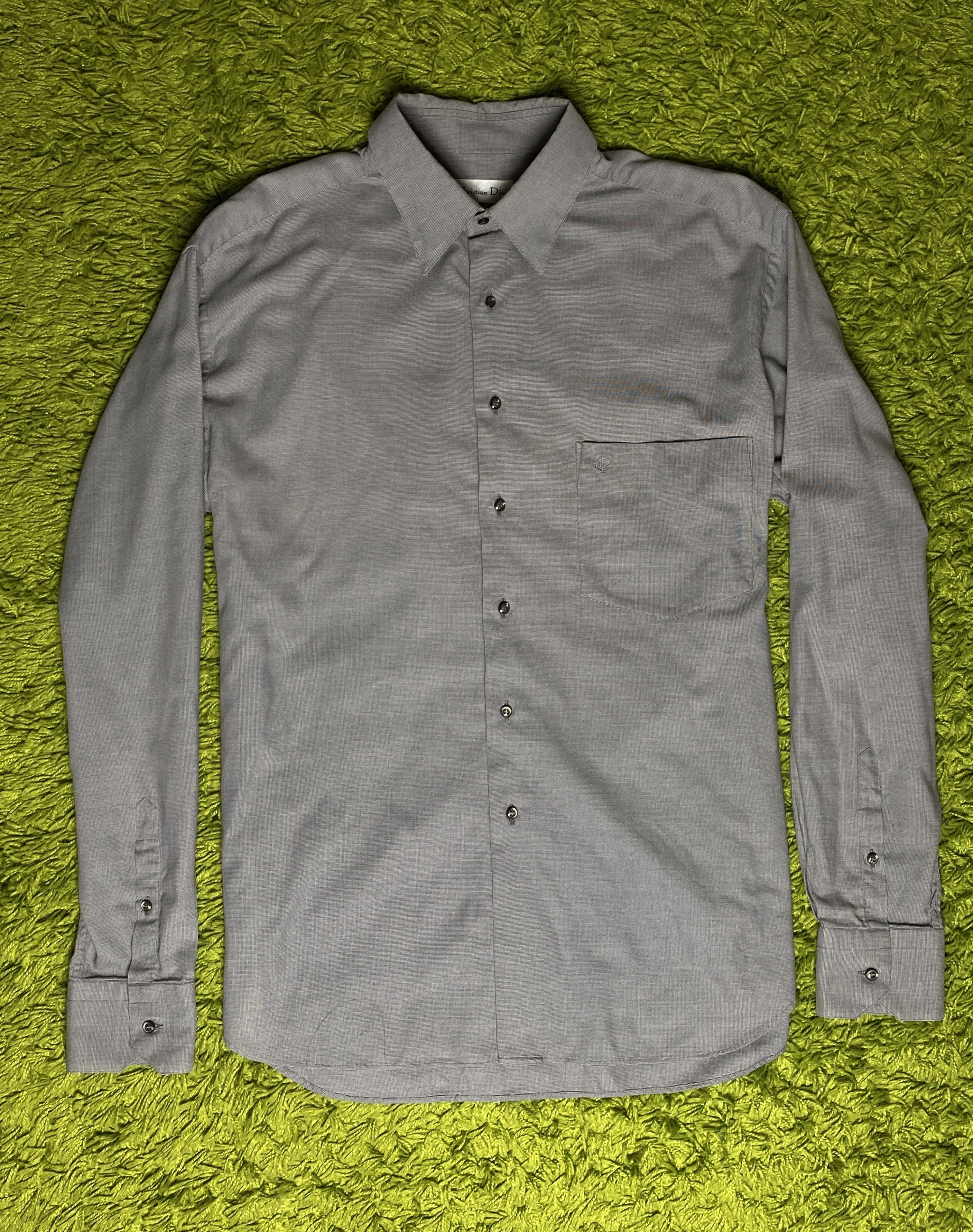 image of Christian Dior Monsieur x Dior Christian Dior Classic Gray Shirt With Small Logo in Grey (Size XL)