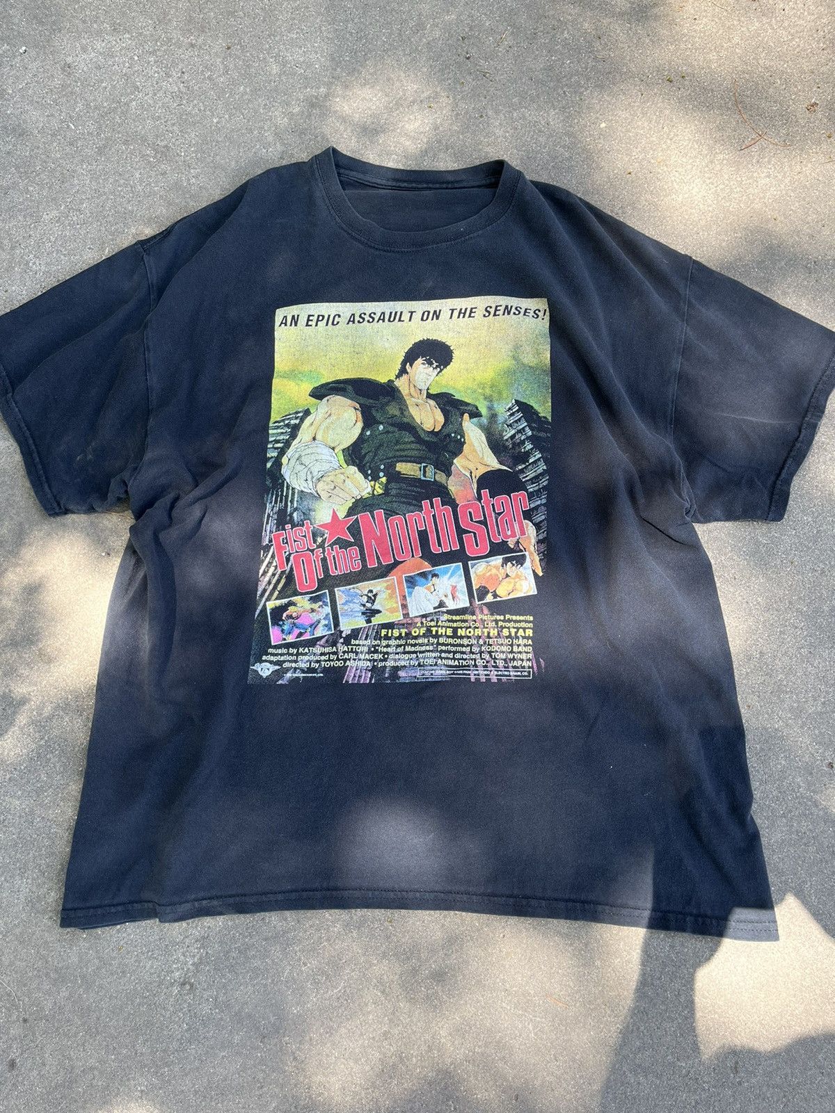 Image of Vintage 1998 Fist Of The North Star Anime T in Black, Men's (Size XL)