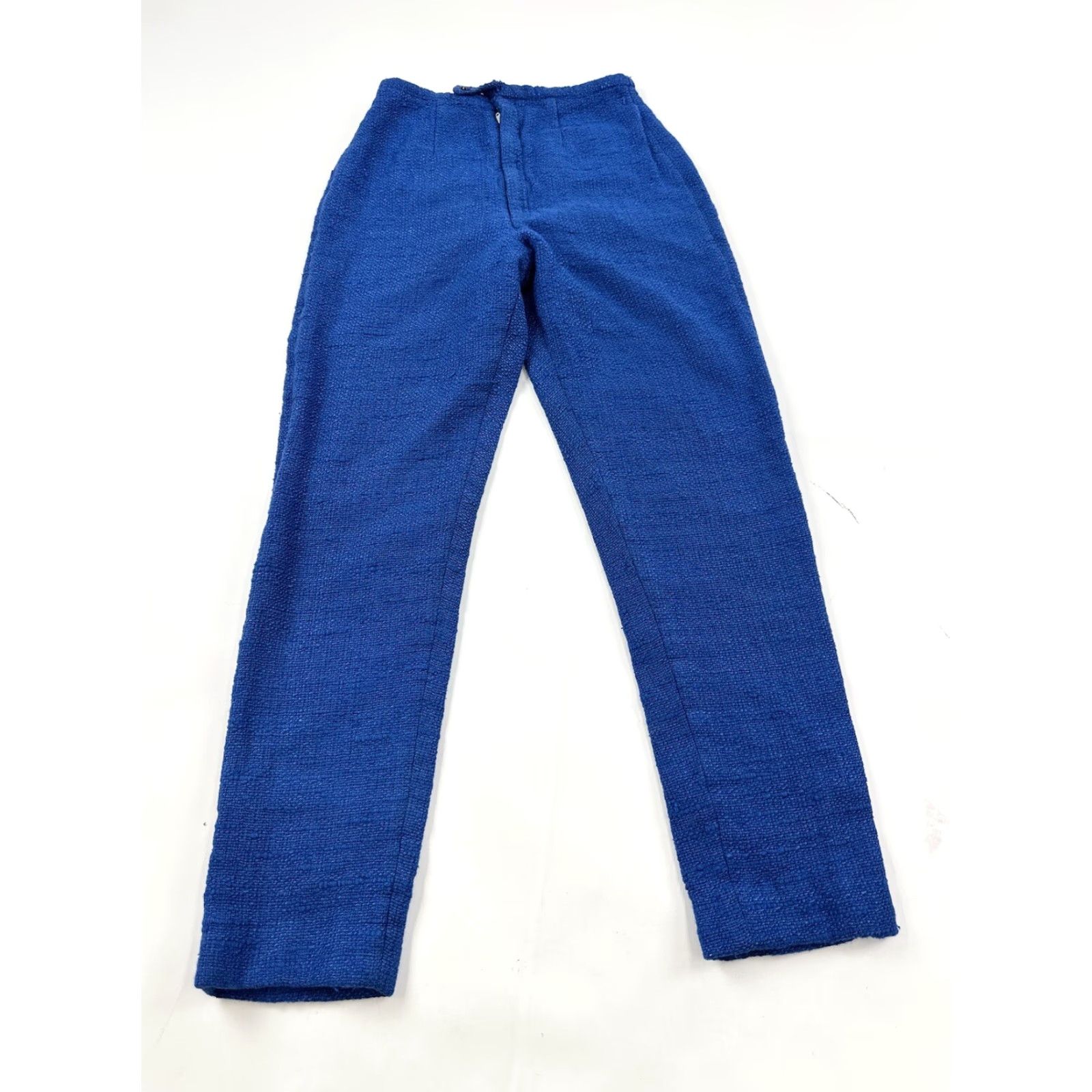 Vintage VINTAGE Mister Pants Trousers Women’s 00 Blue Tweed High Waisted Dress Pants Slimming Pockets Mens? Size 24" / US 00 / IT 34 - 2 Thumbnail