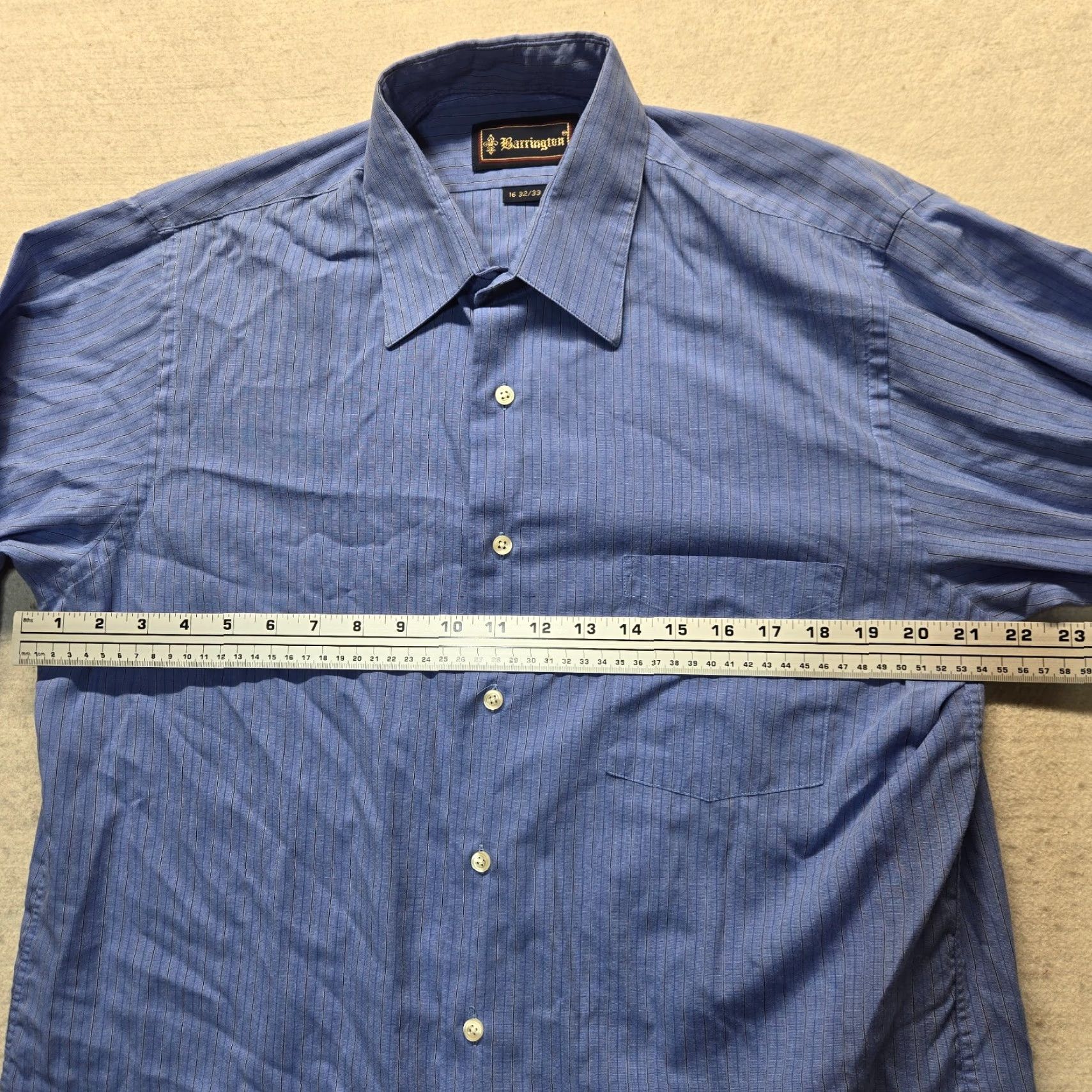Vintage Barrington Shirt Men 16 Blue Solid Button-Up Long Sleeve Pocket Casual Size US L / EU 52-54 / 3 - 4 Thumbnail