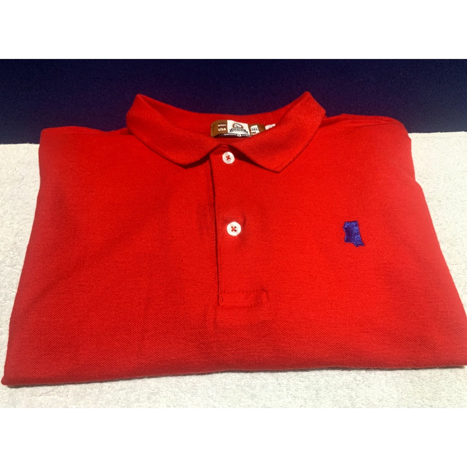 Vintage Mississippi Stately Cotton Red Polo Golf Shirt XL Men Polo Red Mississippi Golf Shirt XL Size US XL / EU 56 / 4 - 7 Thumbnail